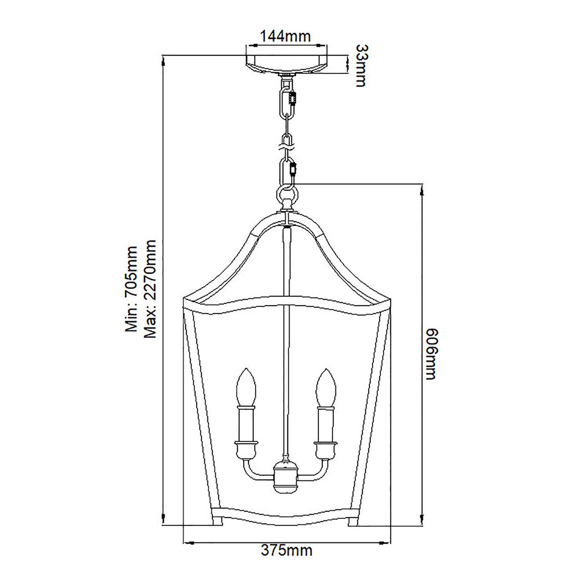 Yarmouth 4 - flammige Pendelleuchte - Gealtertes Messing lackiert - Elsteadlighting - FE - YARMOUTH - 4P