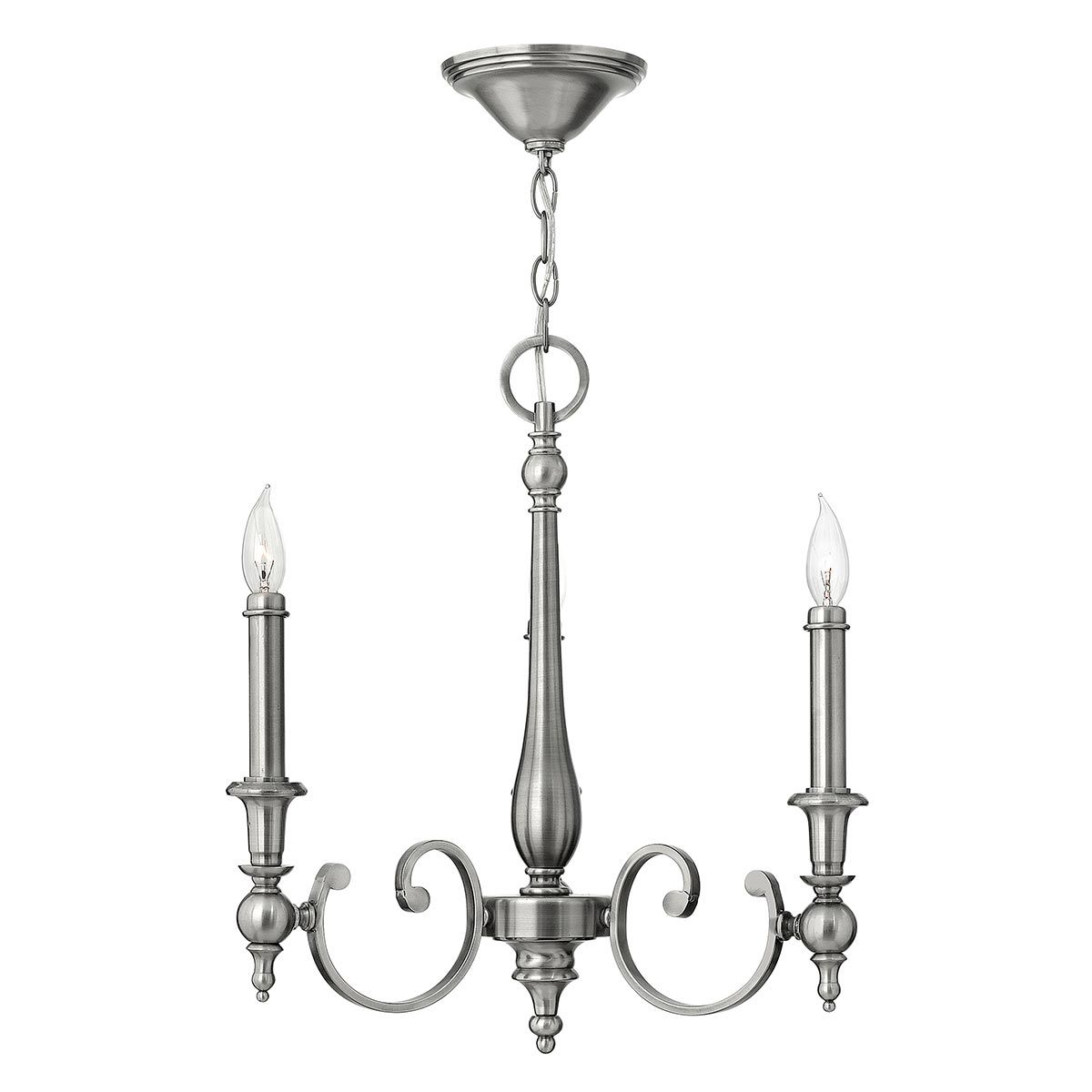Yorktown Kronleuchter mit 3 Lichtern, Antik - Nickel - Elsteadlighting - HK - YORKTOWN3