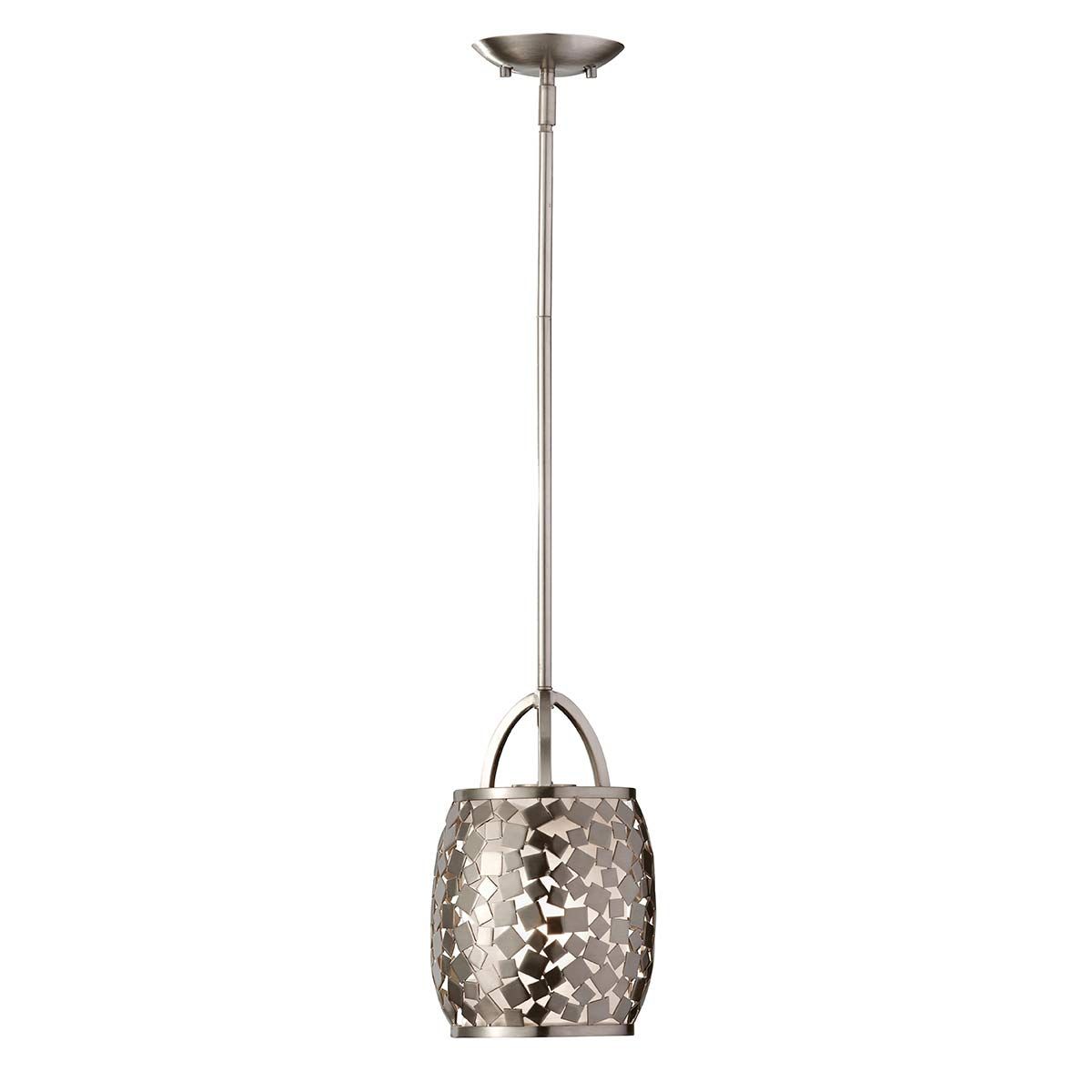 Zara 1 - flammige Mini - Pendelleuchte - Gebürsteter Stahl - Elsteadlighting - FE - ZARA - P