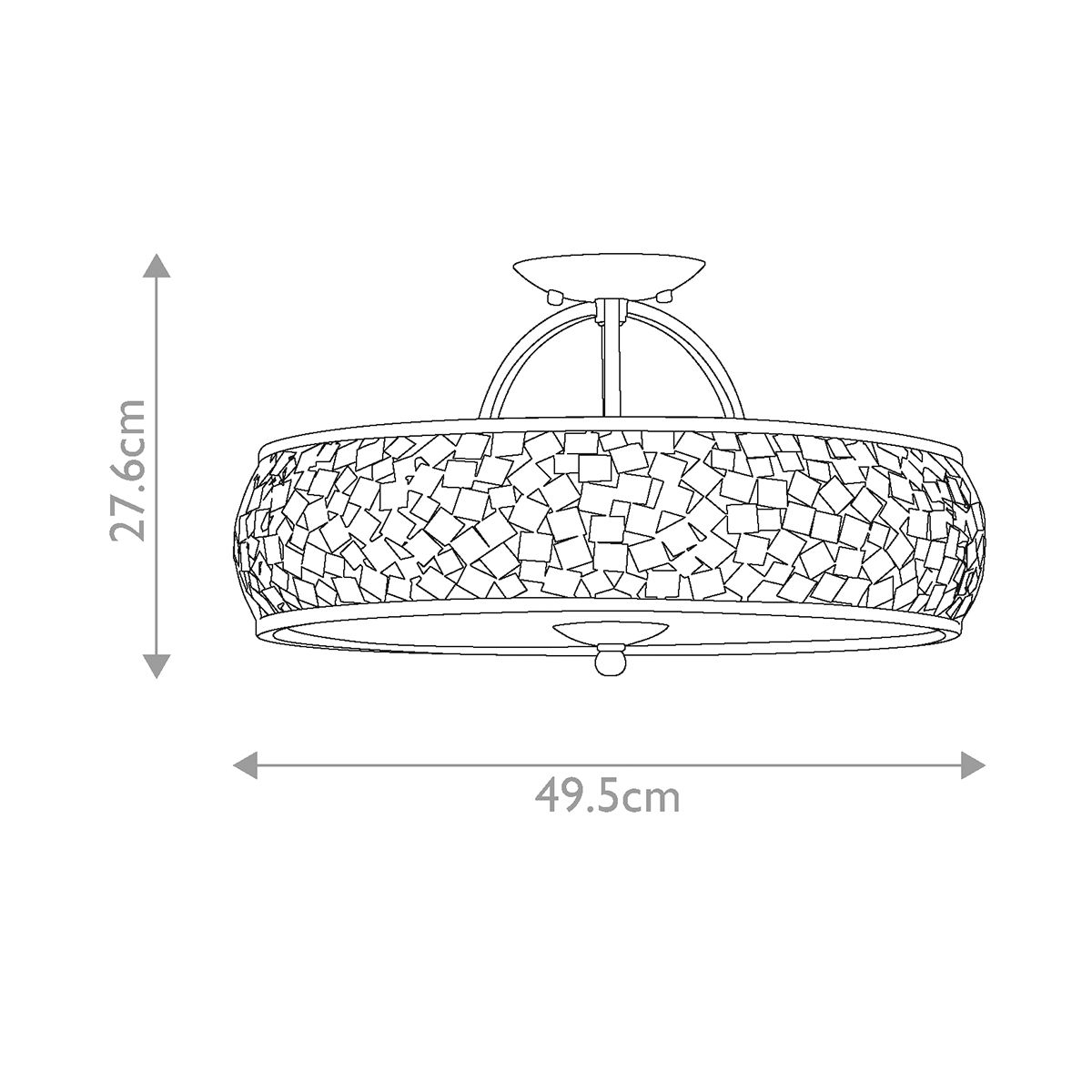 Zara 3 - flammige Halbdeckenleuchte - Gebürsteter Stahl - Elsteadlighting - FE - ZARA - SF