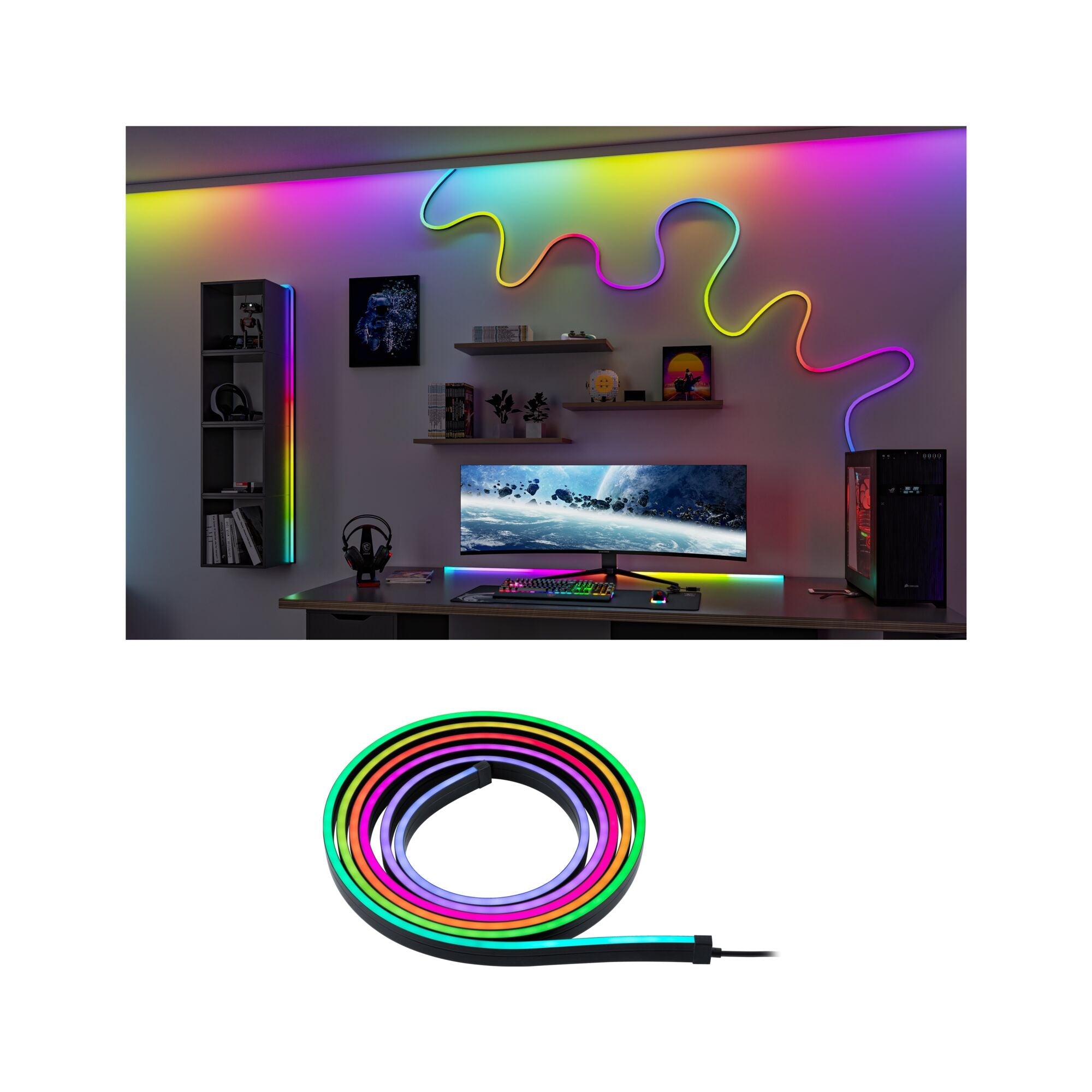 EntertainLED Black Neon 3m 5W 84 LEDs/m RGB+ - Paulmann - 79556