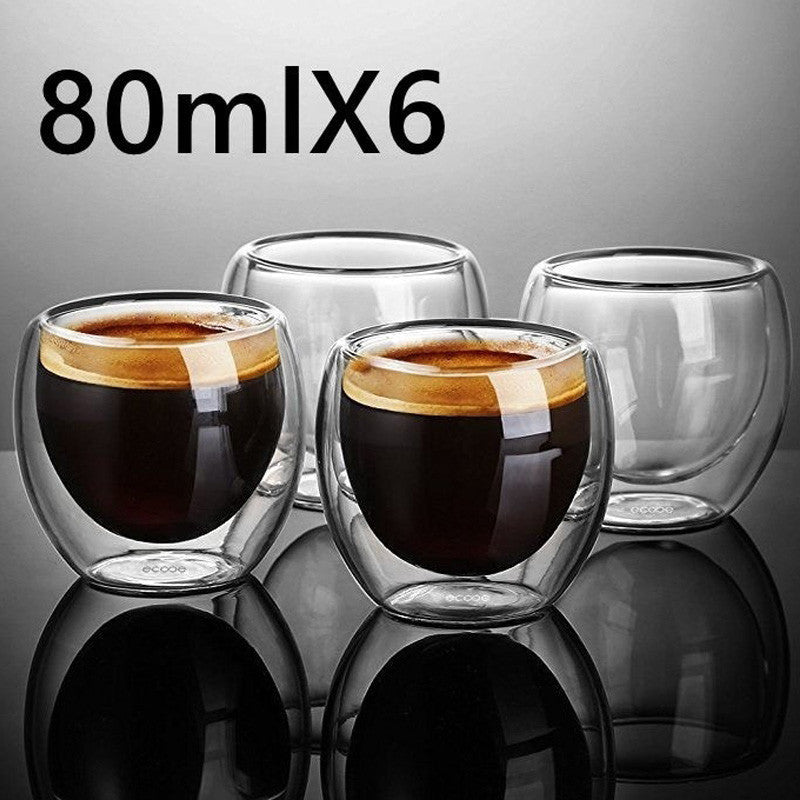 Exklusive Doppelwandige Espresso - Gläser – 6 - teiliges Design - Set - leuchtengrosshandel24 - CJHS111160901AZ