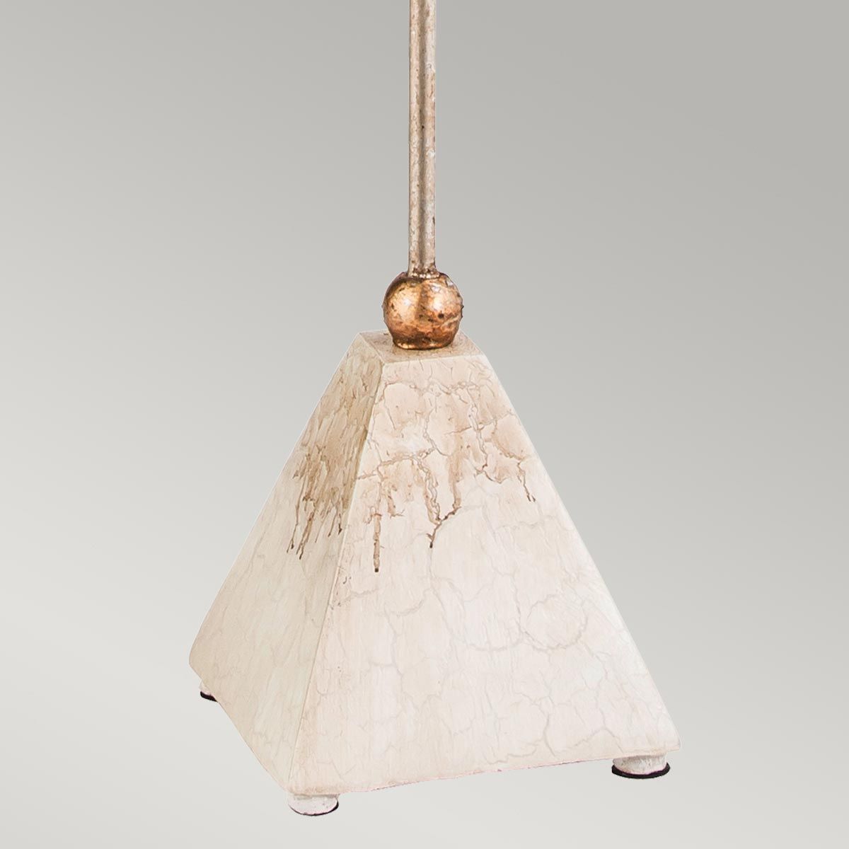 Tischlampe Madison mit 1 Licht, Kittpatina, Blattgold mit Kittpatina-Schirm