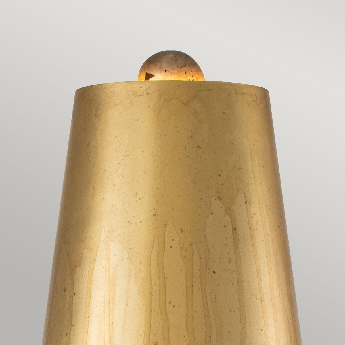 Noma Luxe Tischlampe mit 1 Licht, Blattgold, Schwarz und Silber, Schirm aus glasiertem Blattgold