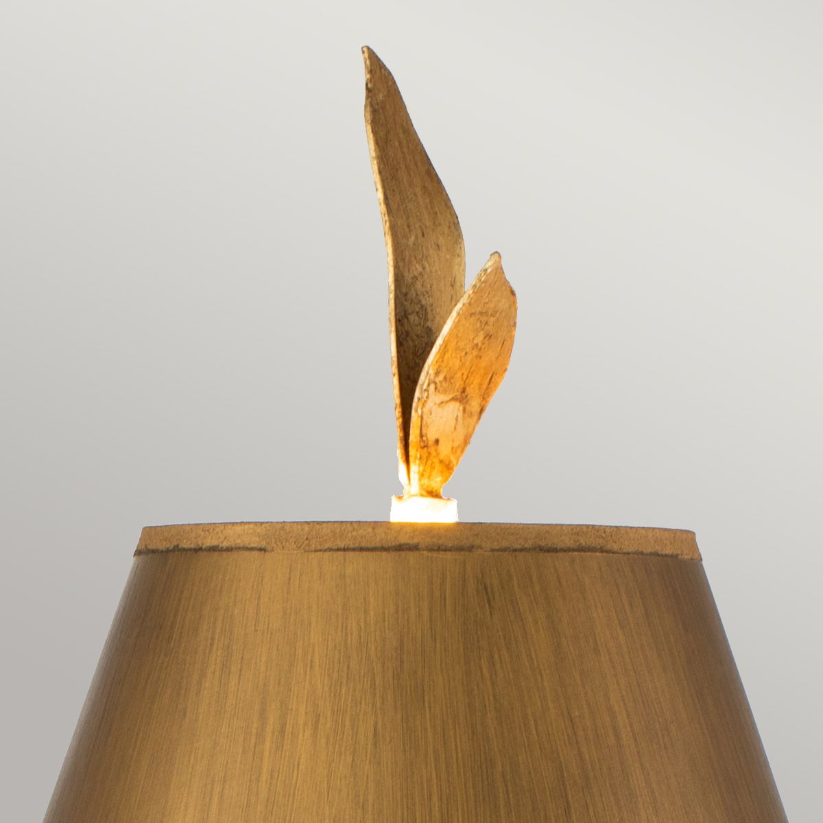 Tischlampe Red Bell mit 1 Licht, Blattgold mit goldenem Schirm