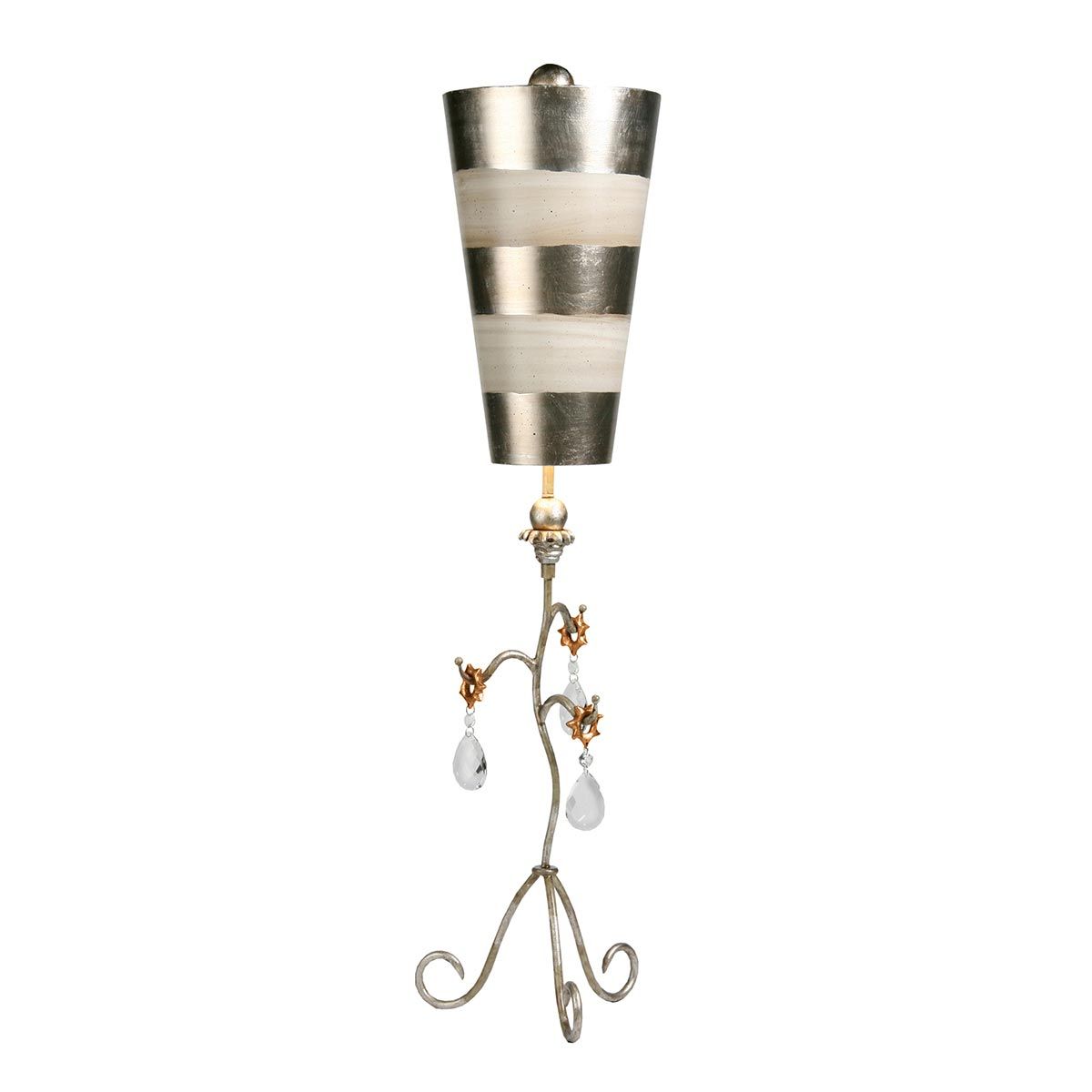 Tivoli Tischlampe mit 1 Licht, Silber und Cremefarbene Patina