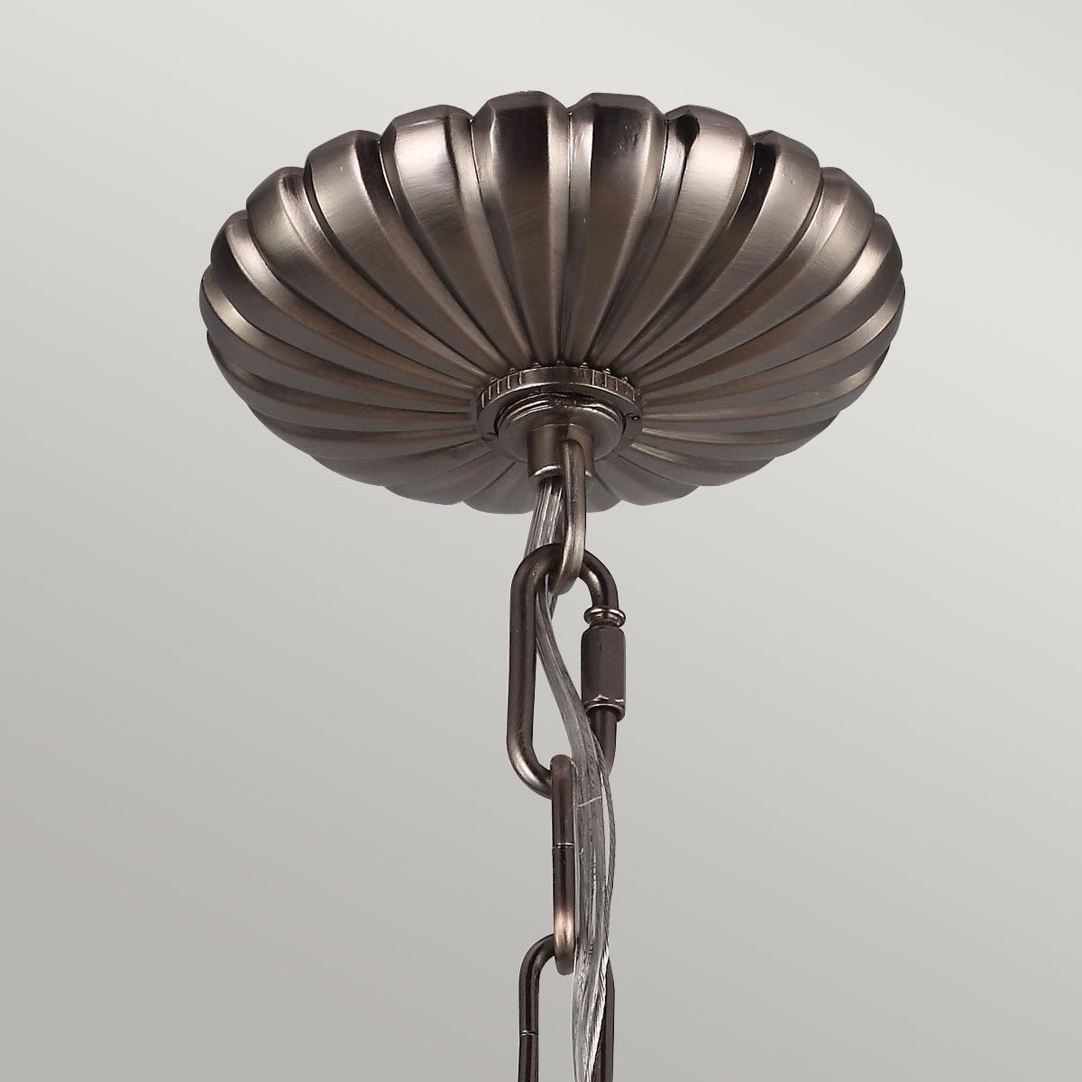 Pendelleuchter Adams mit 4 Lichtern, Antik-Nickel