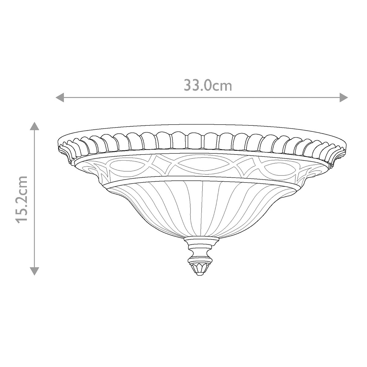 Wohnzimmer-Deckenleuchte mit 2 Lichtern, Walnuss