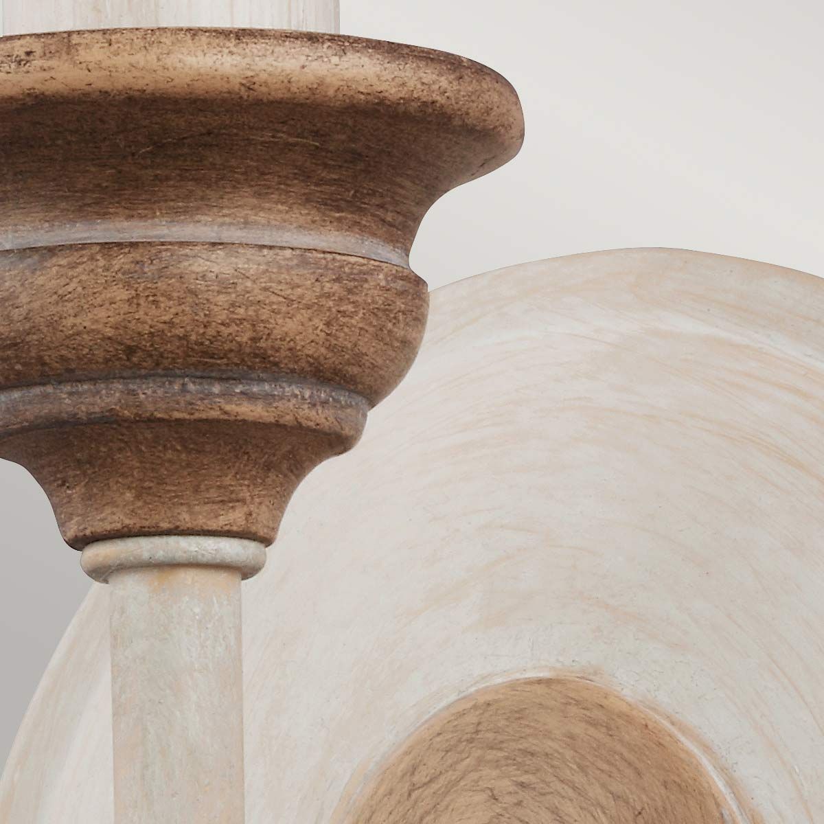 Wandleuchte Hartsville, 1-flammig, Kreidefarbe/Strandholz