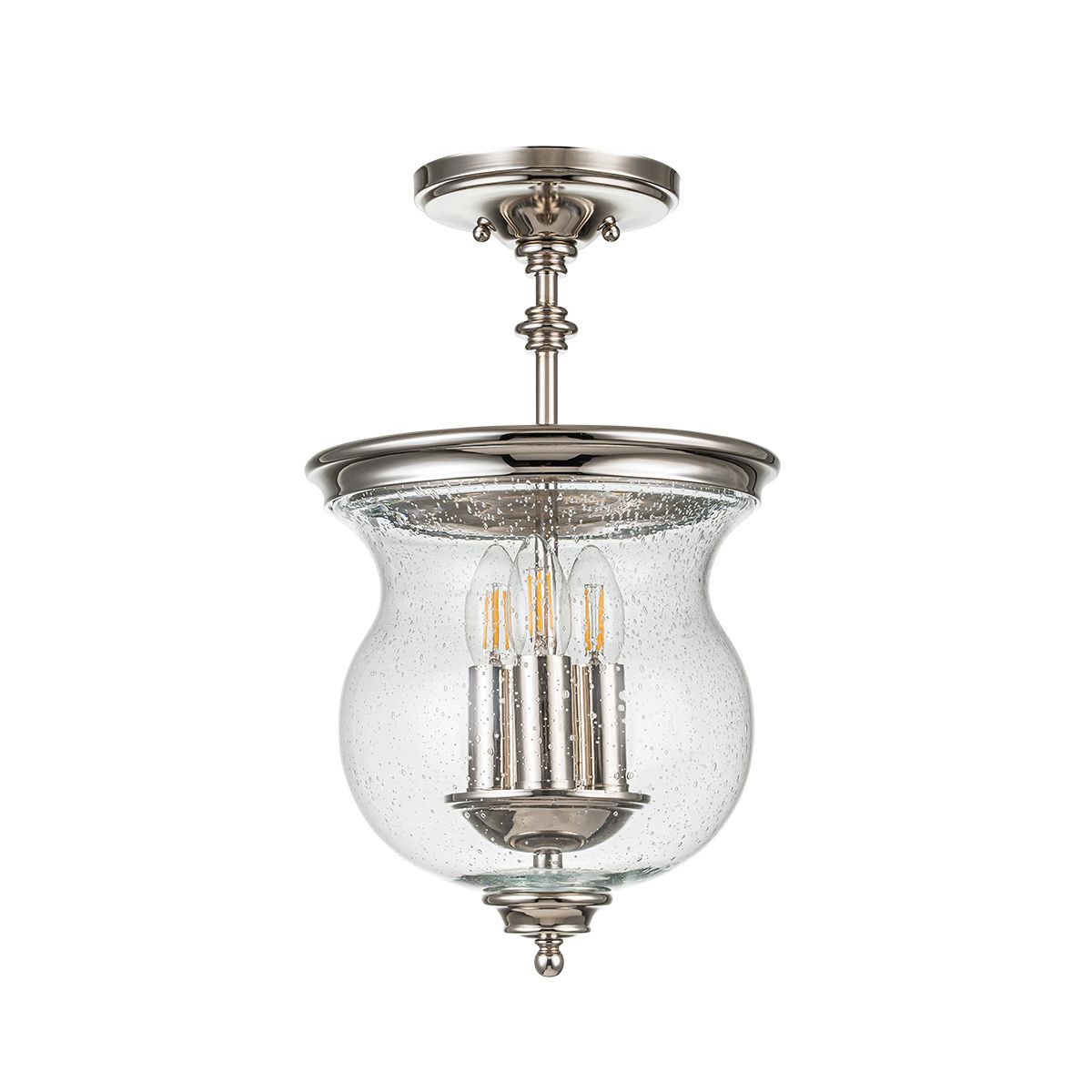 Pickering Lane 3-flammige Halbeinbauleuchte, poliertes Nickel
