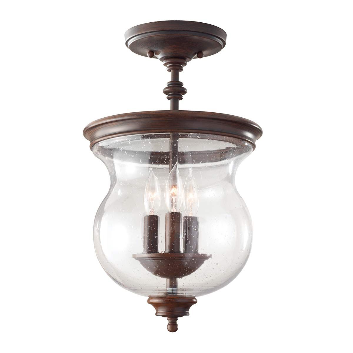 Pickering Lane 3-flammige Halbdeckenleuchte, Heritage Bronze