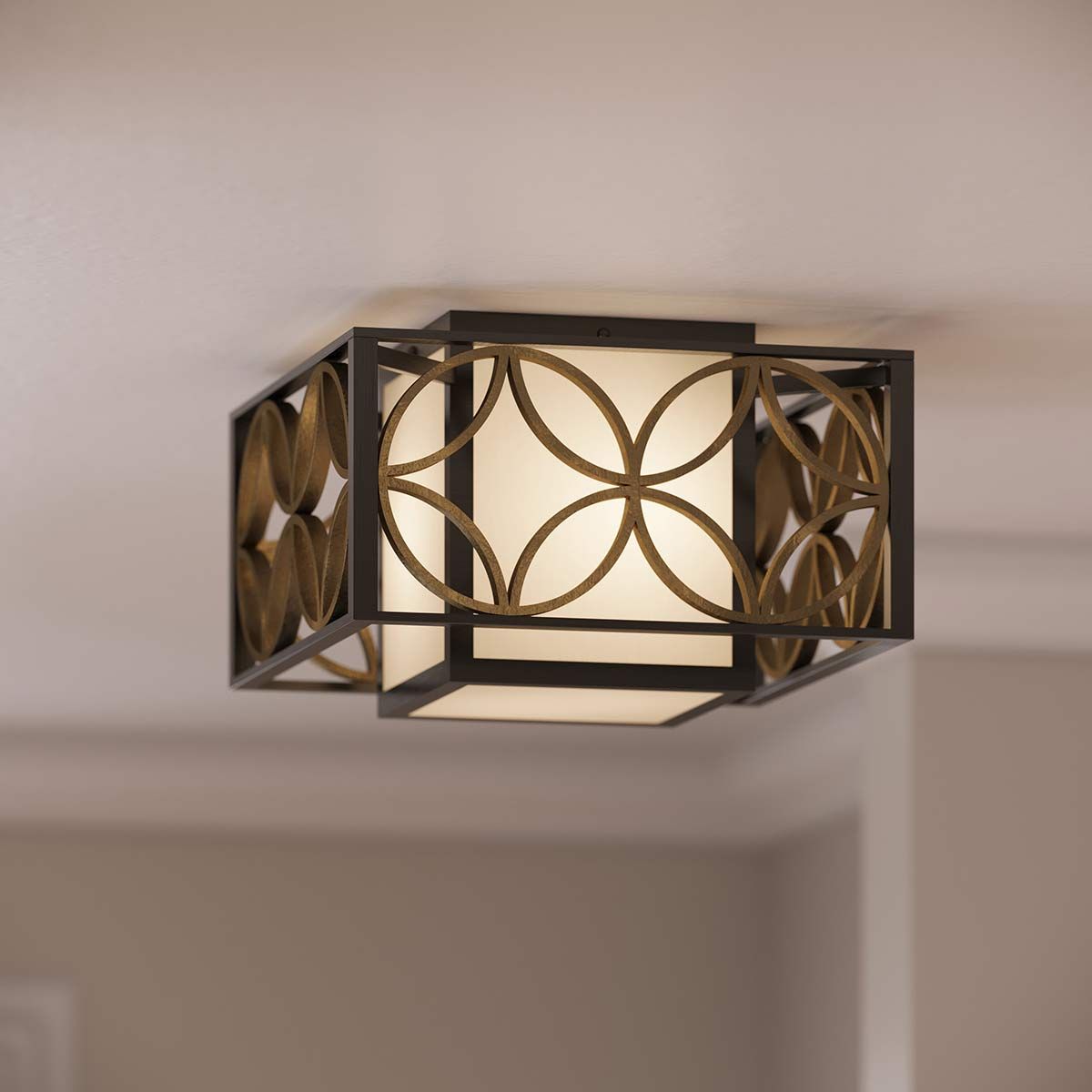 Remy 2-flammige Deckenleuchte - Heritage Bronze/Parissiene Gold
