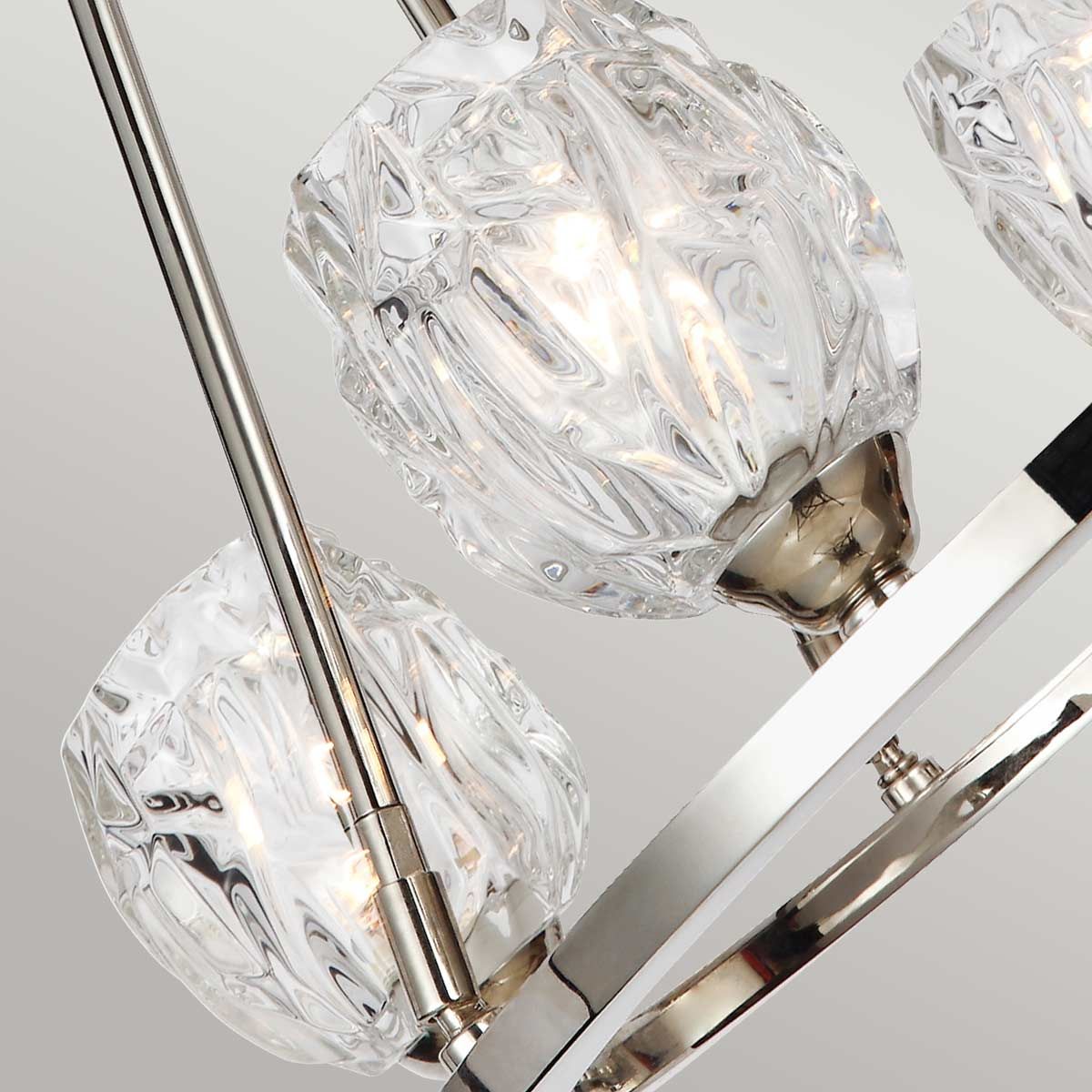Kronleuchter „Rubin“ mit 4 Lichtern, poliertes Nickel