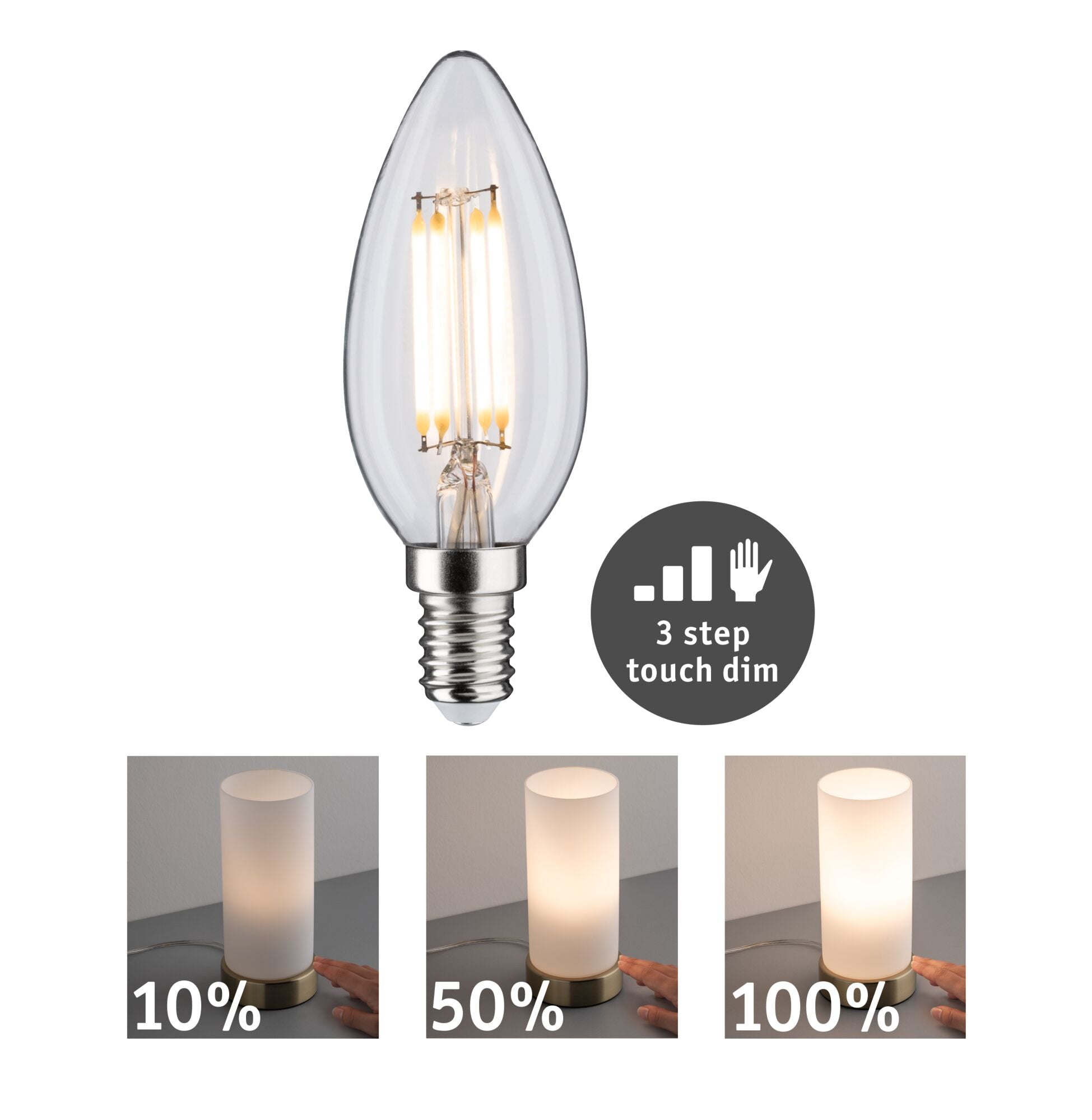 Filament 230V LED Kerze E14 432lm 5W 2700K dimmbar Klar - Paulmann - 28738