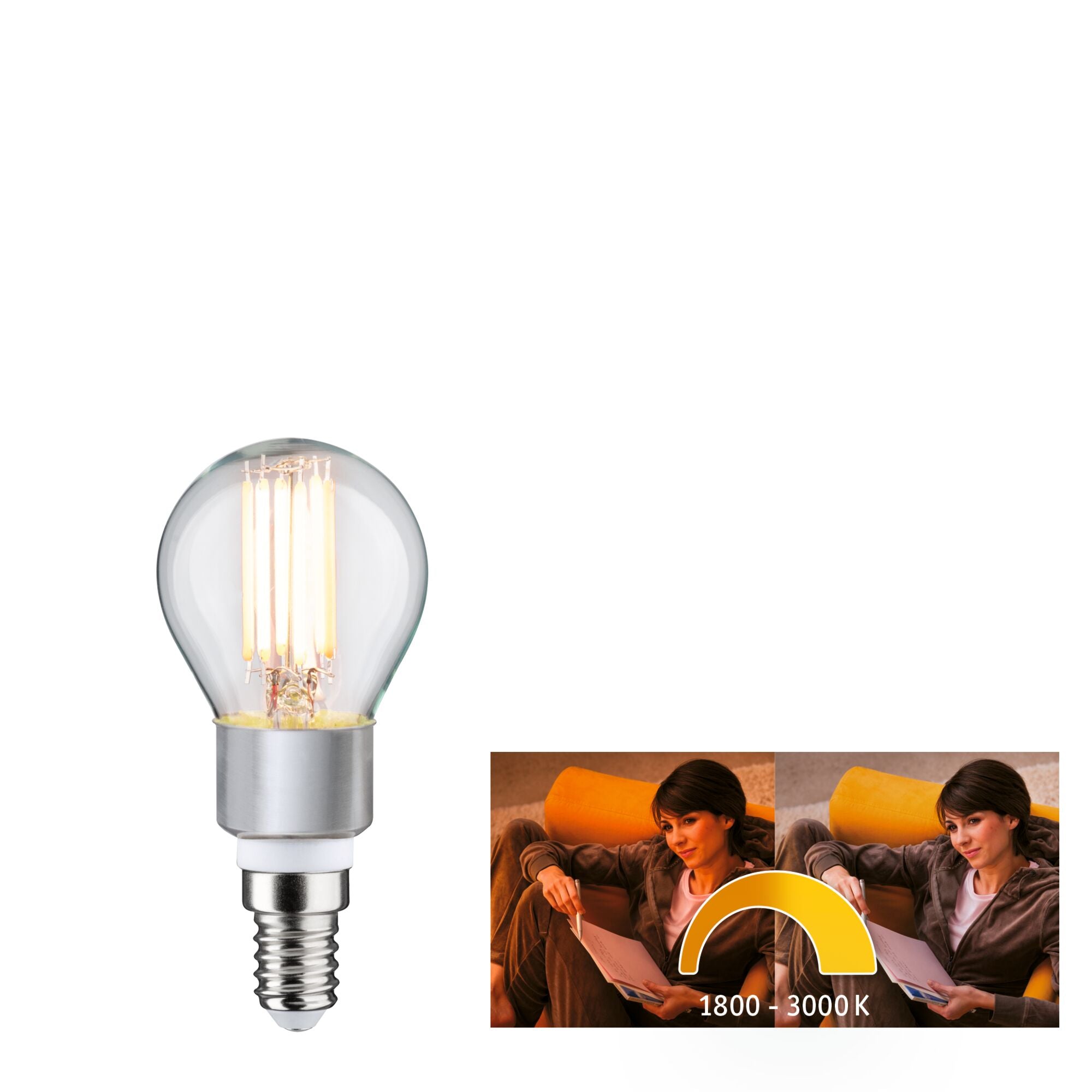 Filament 230V LED Tropfen E14 470lm 5W Dim to warm dimmbar Klar - Paulmann - 28778