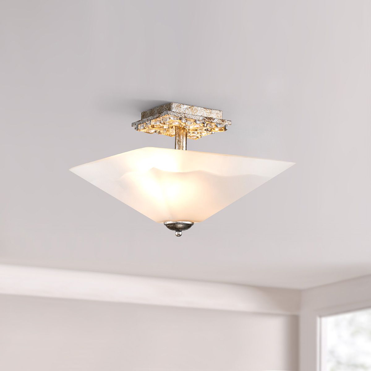Star 2 lt Flush - Verwittertes Silber - Elsteadlighting - leuchtengrosshandel24