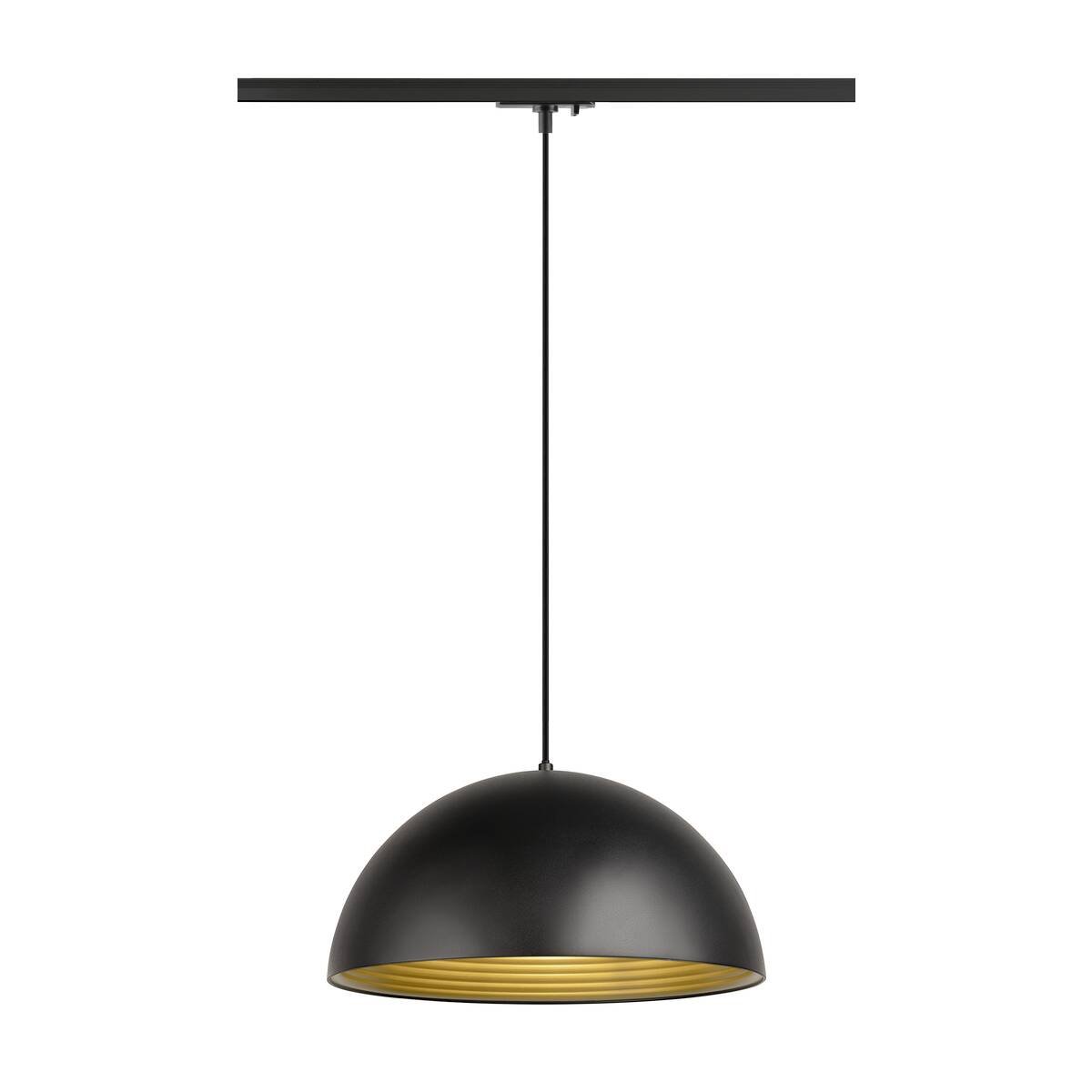 FORCHINI M 40 TRAC K 1~ Pendelleuchte, E27, Pendellänge 150 cm, Adapter schwarz, 1x max. 40 W, matt schwarz / matt gold - SLV - 1008540