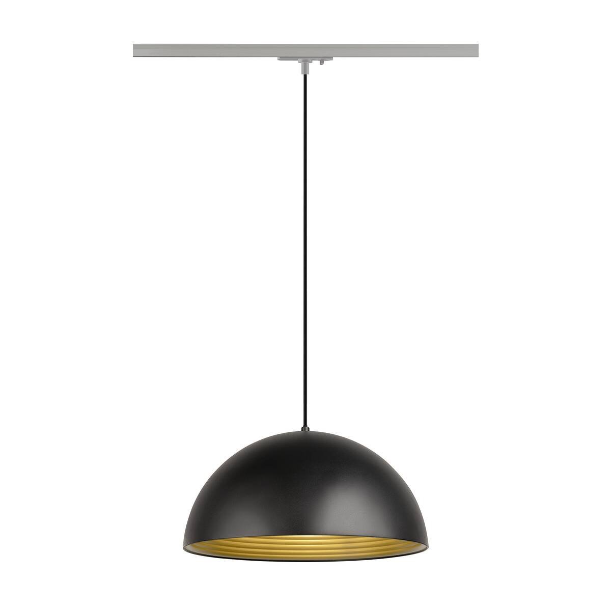 FORCHINI M 40 TRAC K 1~ Pendelleuchte, E27, Pendellänge 150 cm, Adapter silbergrau, 1x max. 40 W, matt schwarz / matt gold - SLV - 1008539