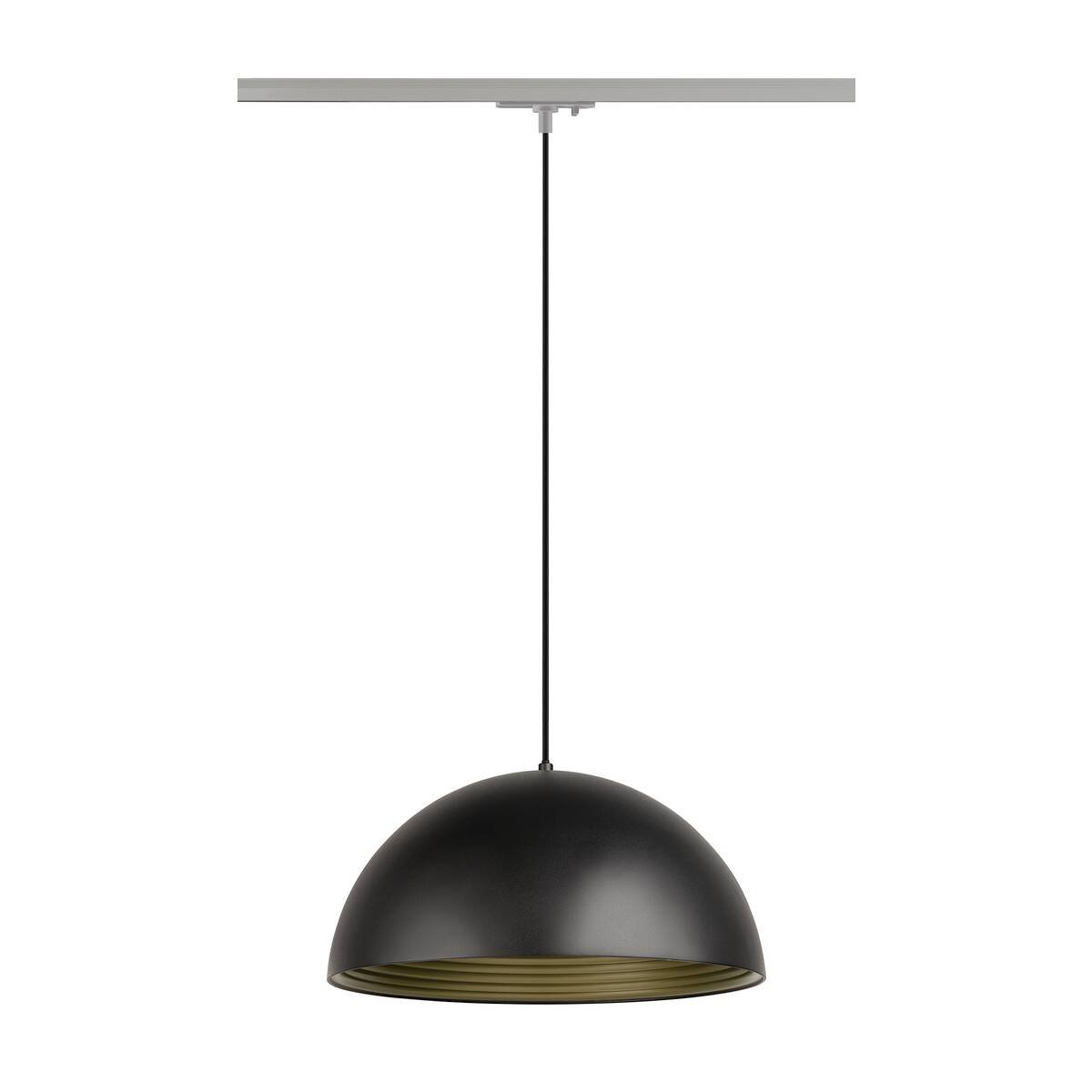 FORCHINI M 40 TRAC K 1~ Pendelleuchte, E27, Pendellänge 150 cm, Adapter silbergrau, 1x max. 40 W, matt schwarz / matt gold - SLV - 1008539