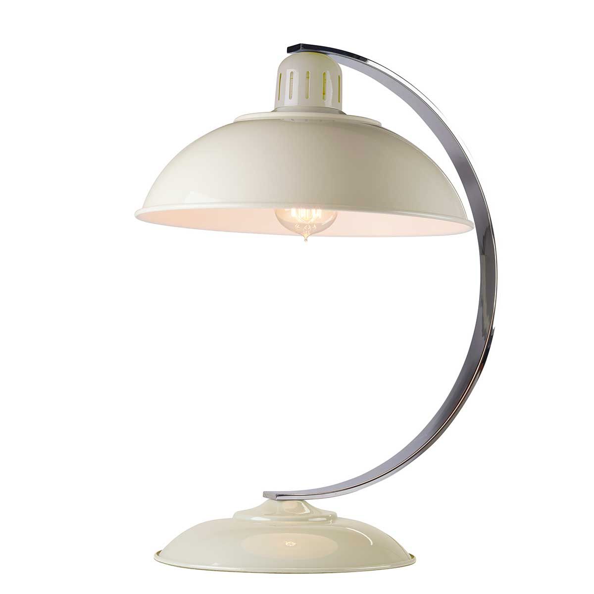 Schreibtischlampe Franklin 1-flammig - Austernweiß mit cremefarbenem Schirm
