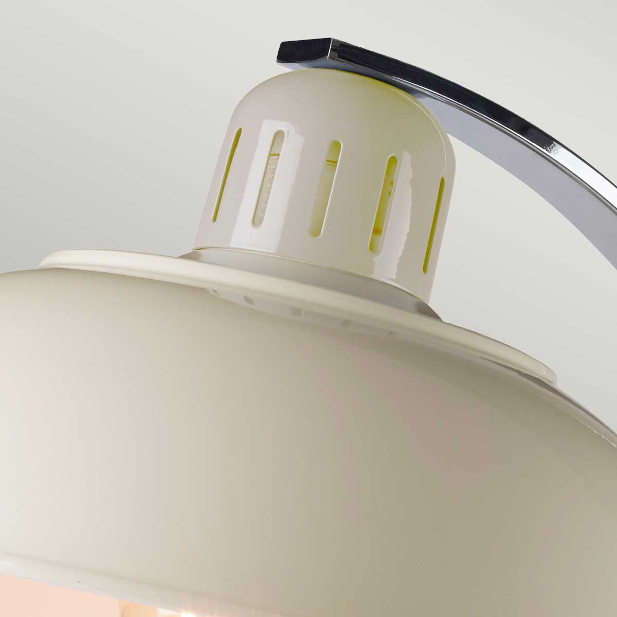 Schreibtischlampe Franklin 1-flammig - Austernweiß mit cremefarbenem Schirm