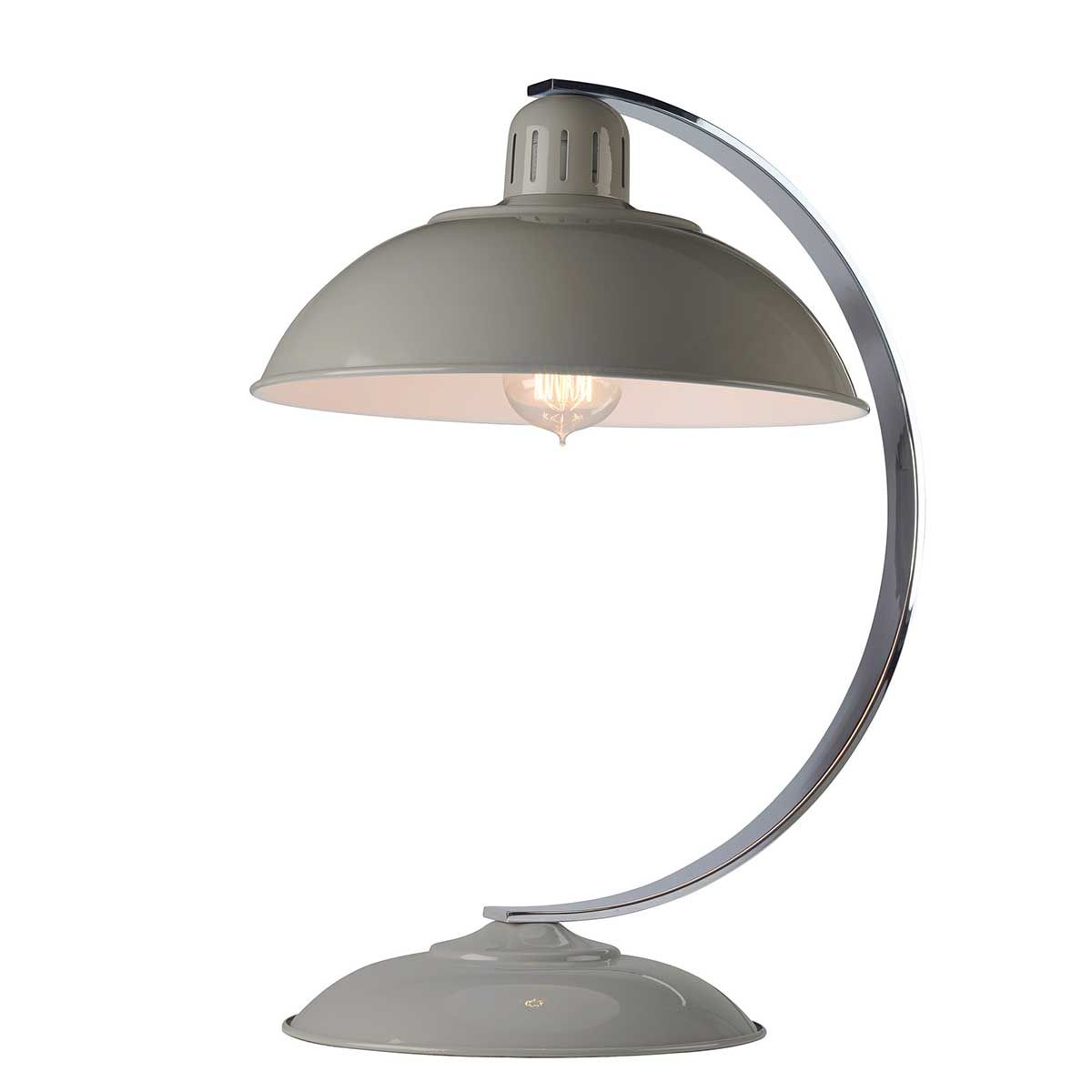 Schreibtischlampe Franklin 1-flammig - Planengrau mit grauem Schirm
