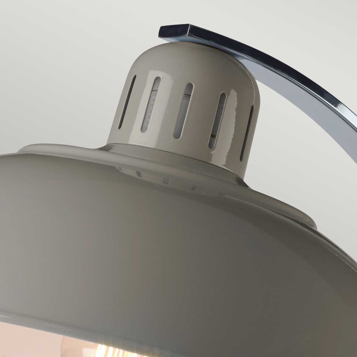 Schreibtischlampe Franklin 1-flammig - Planengrau mit grauem Schirm