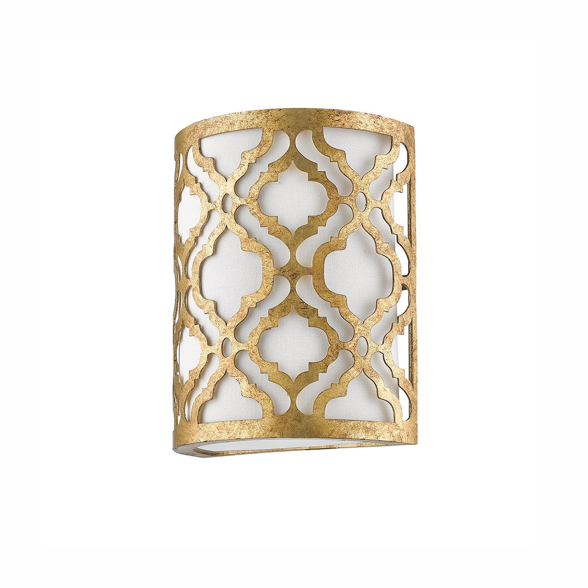 Arabella 1-flammige Wandleuchte - Antik-Gold, Lampenschirm Elfenbein