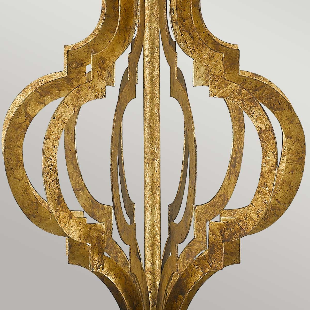 Tischlampe Octavia mit 1 Flamme, Antik-Gold mit cremefarbenem Schirm