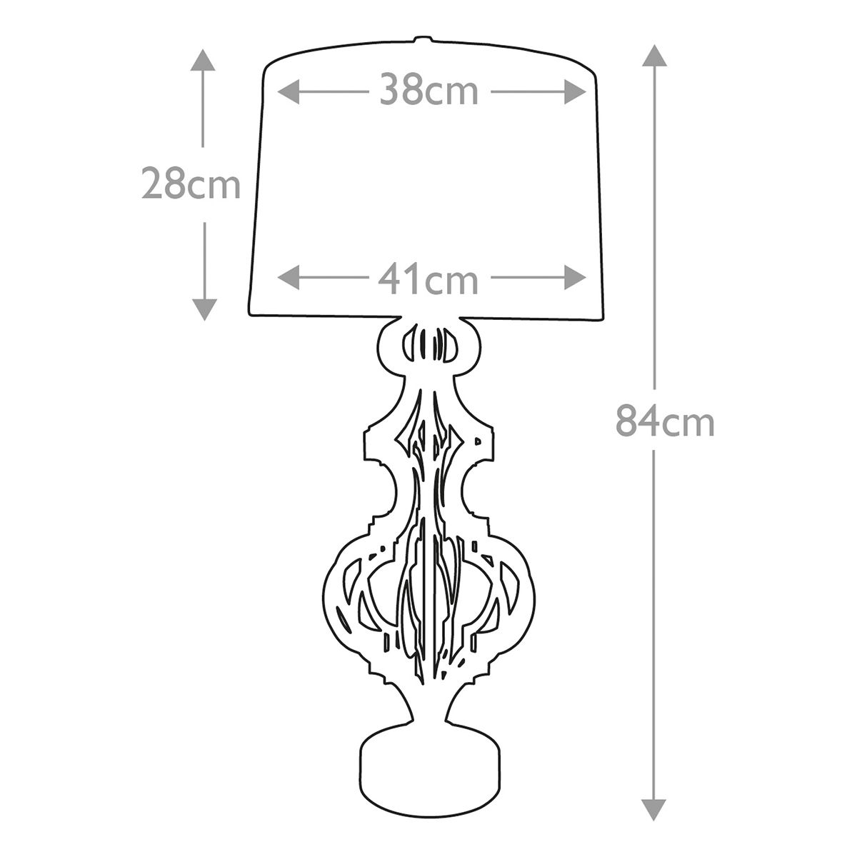 Tischlampe Octavia mit 1 Flamme, Antik-Gold mit cremefarbenem Schirm