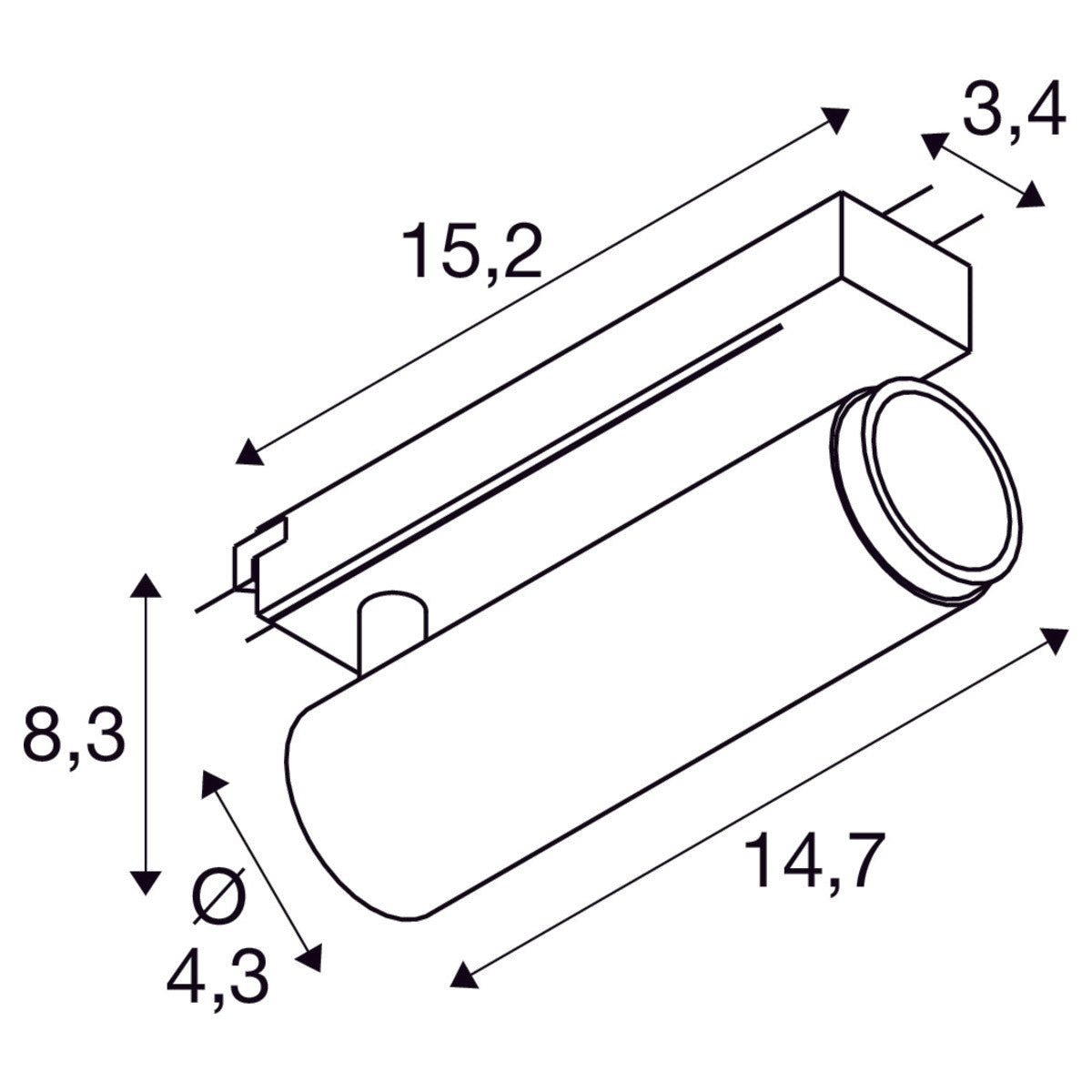 GRIP! M 1~ Spot, zylindrisch, 2000 - 3000 K, 15 W, Dim - to - Warm, PHASE, 42° - SLV - 1008434