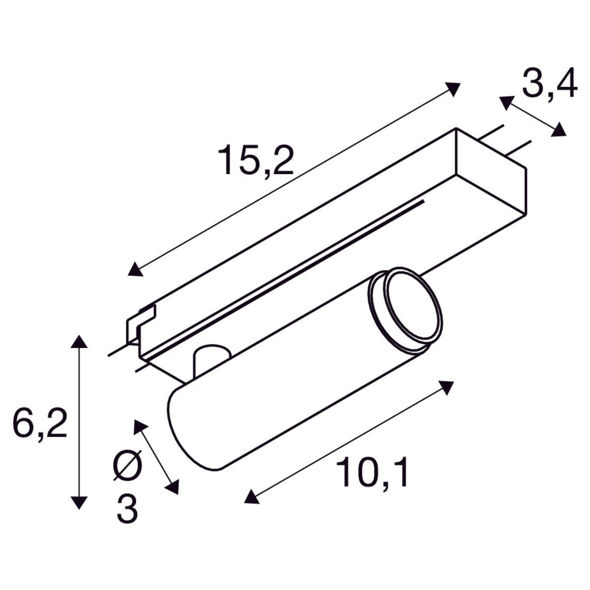 GRIP! S 1~ Spot, zylindrisch, 3000 K, 11 W, PHASE, 29° - SLV - 1008397