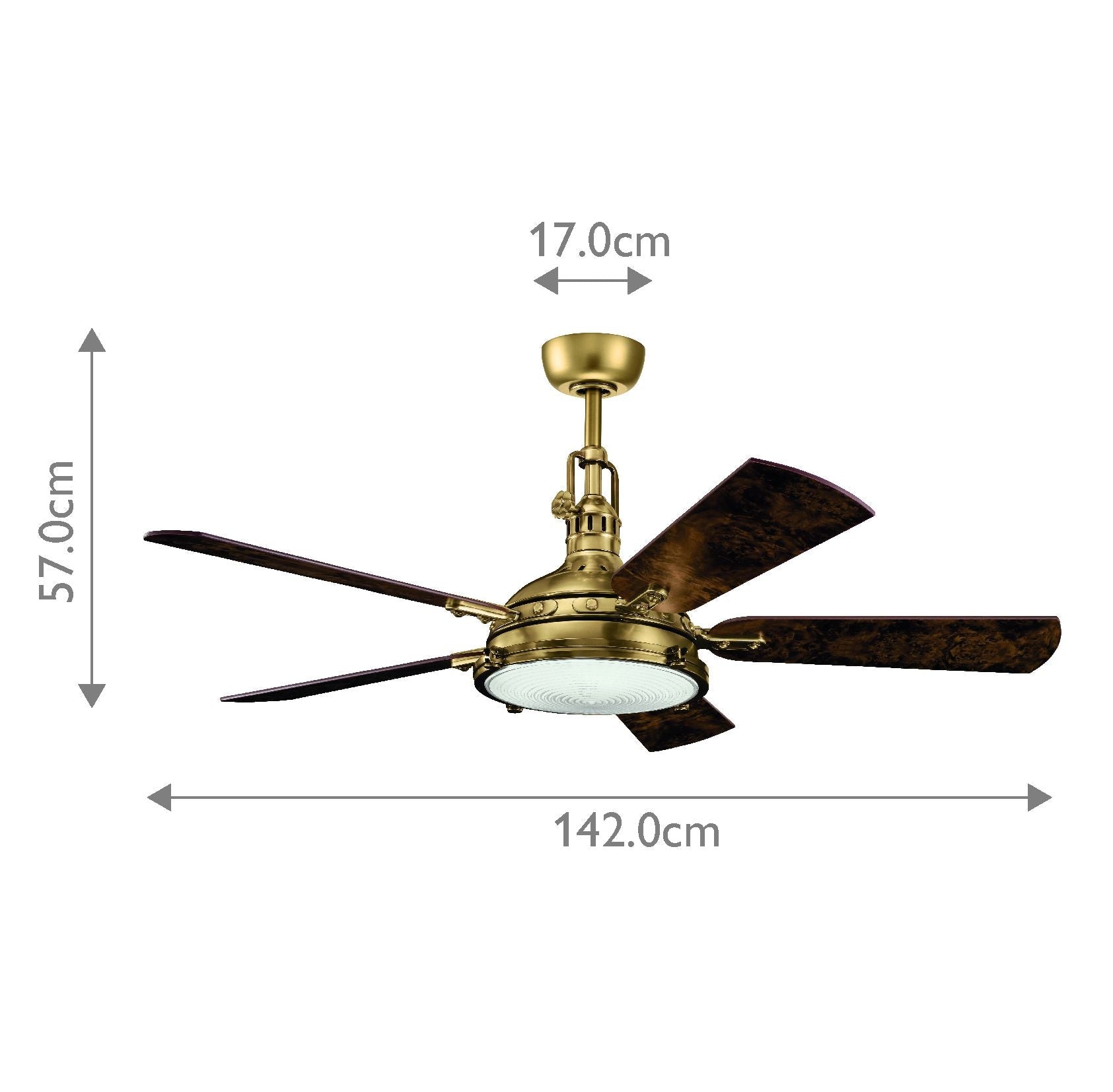 Hatteras Bay - 56 Zoll / 142 cm Ventilator - Brüniertes Antikmessing - Elsteadlighting - KLF - HATTERAS - BAY - 56 - BAB