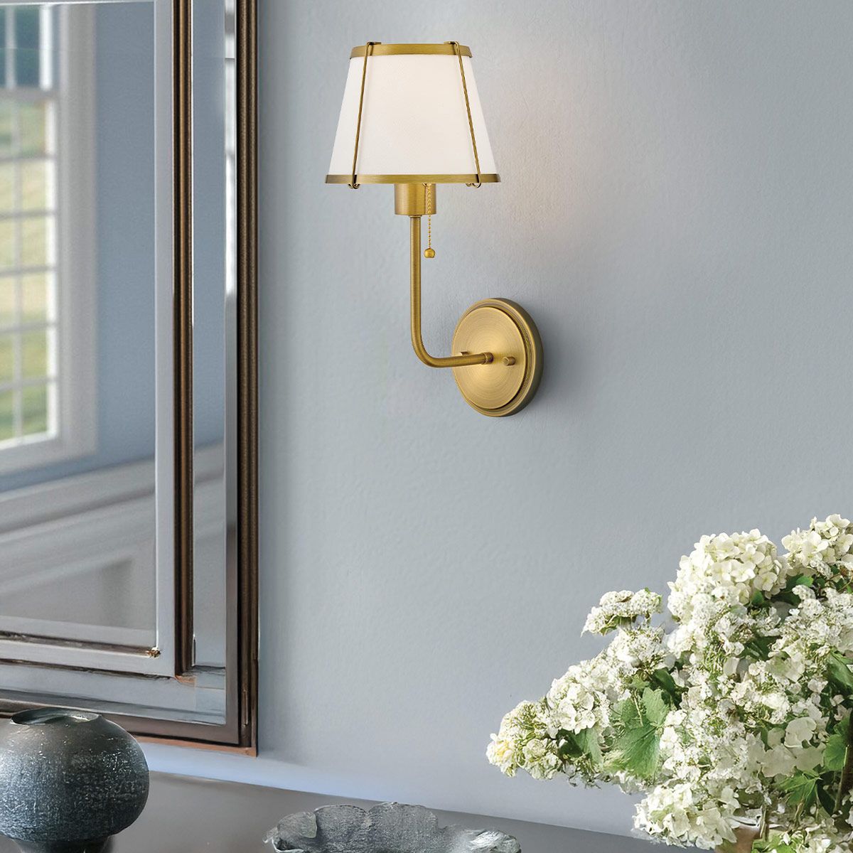 Hinkley Clarke 1 l Wandleuchte mit Zugschalter - - Elsteadlighting - leuchtengrosshandel24