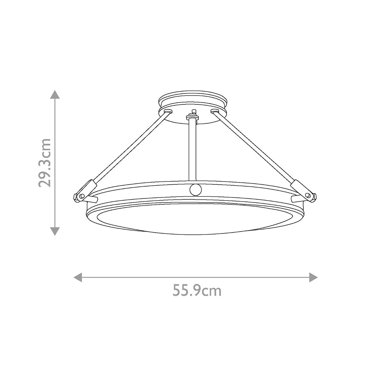 Collier 4-flammig, mittel, halbbündig - Schwarz - Elsteadlighting - leuchtengrosshandel24