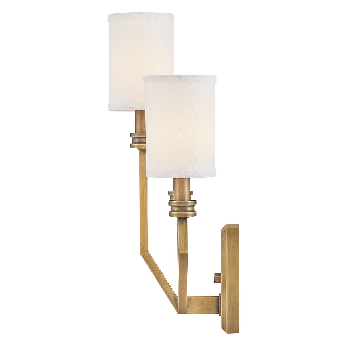 Hinkley Moore, große Wandleuchte, 3 l, traditionelles Messing mit elfenbeinfarbenem Leinenschirm - Elsteadlighting - leuchtengrosshandel24