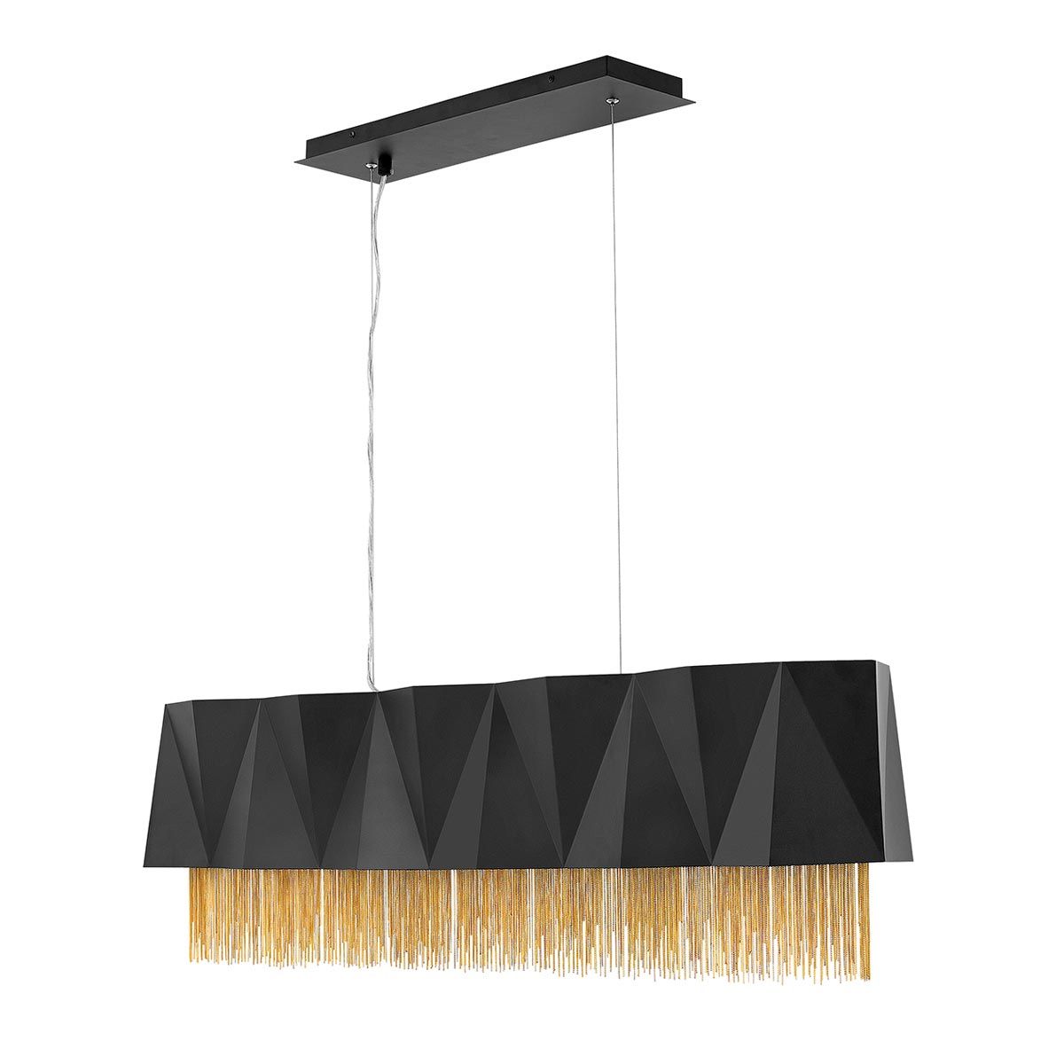 Zuma 6-flammige Pendelleuchte - Satinschwarz/Gold