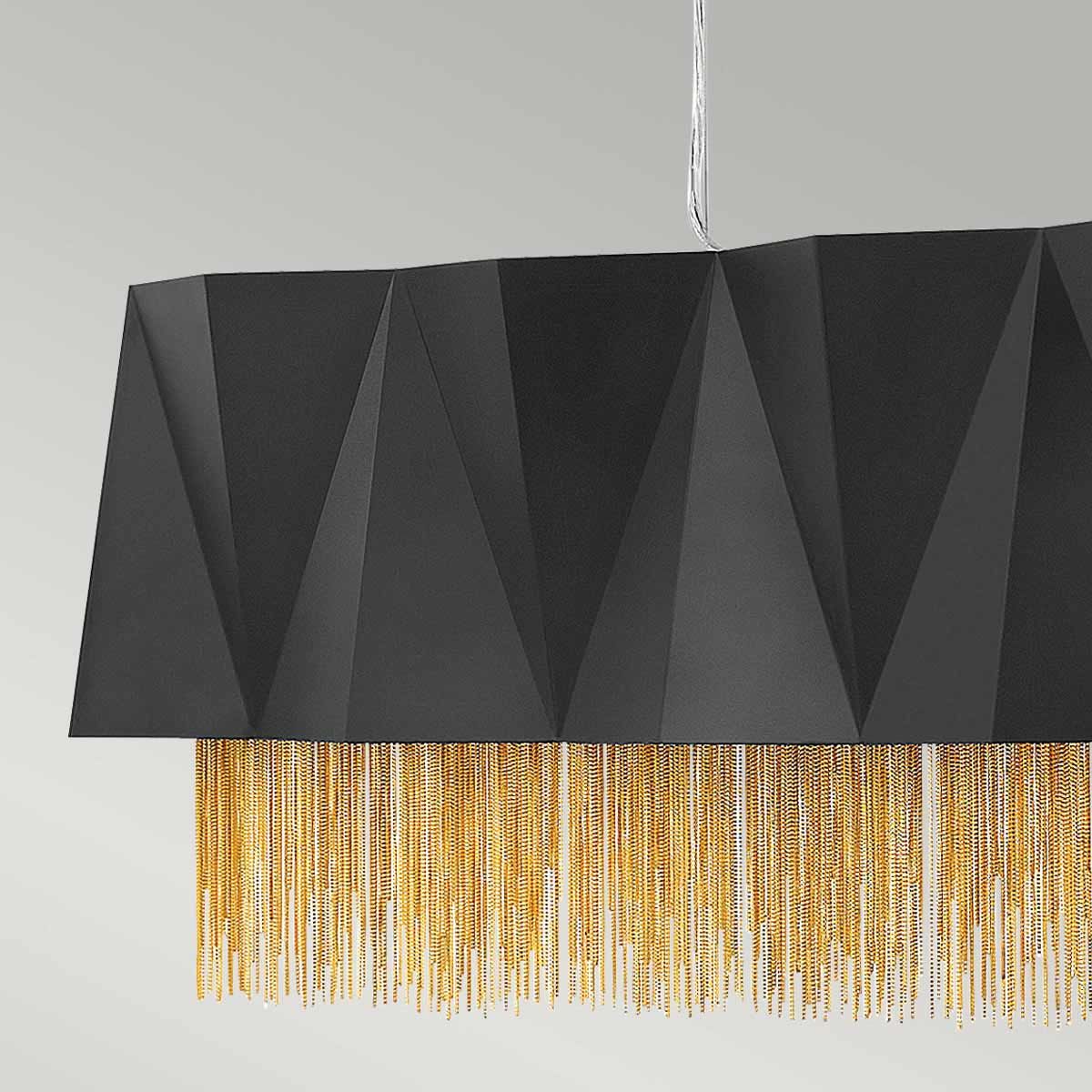 Zuma 6-flammige Pendelleuchte - Satinschwarz/Gold