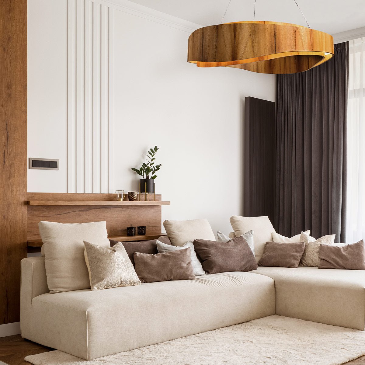 Horizon LED Medium Ring Pendelleuchte - Accord Lighting - QN - HORIZON - RING - LED - 80 - TEAK