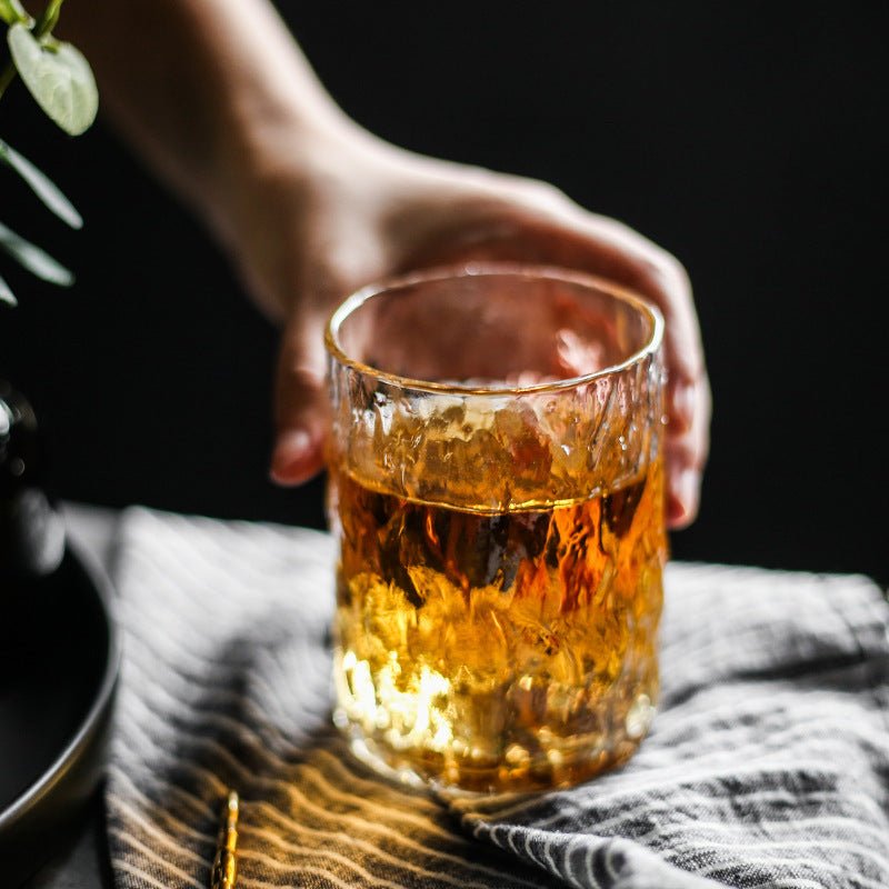 Kaffee - & Teeglas mit Struktur – Handgemacht aus Borosilikatglas - leuchtengrosshandel24 - CJJJCFHS02787 - Glacier cup