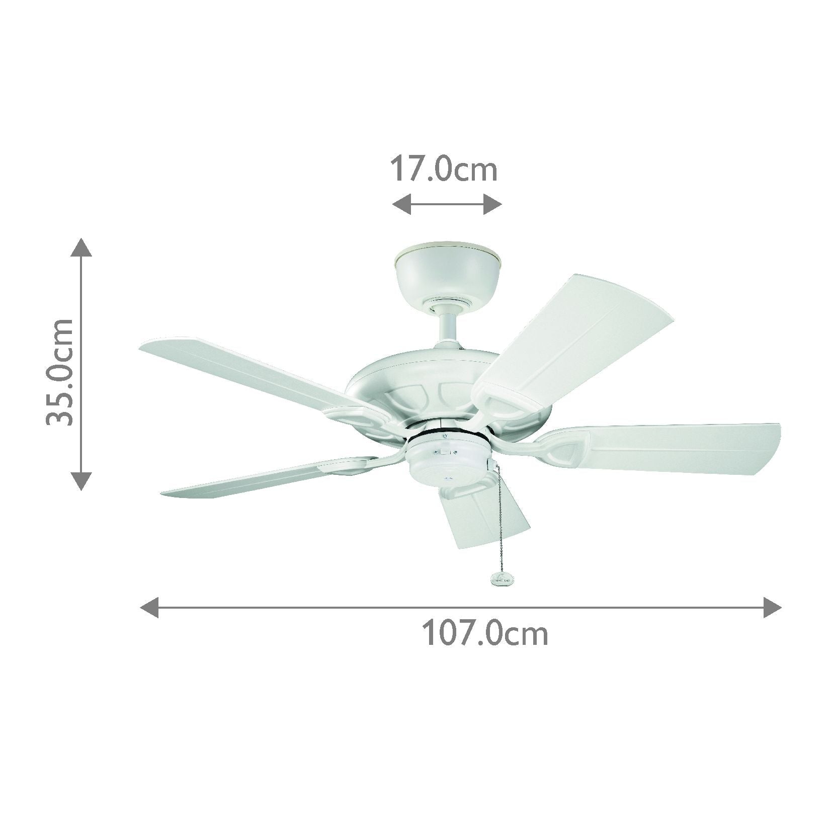 Kevlar - 42 Zoll / 107 cm Ventilator - Mattweiß - Elsteadlighting - KLF - KEVLAR - 42 - WHT