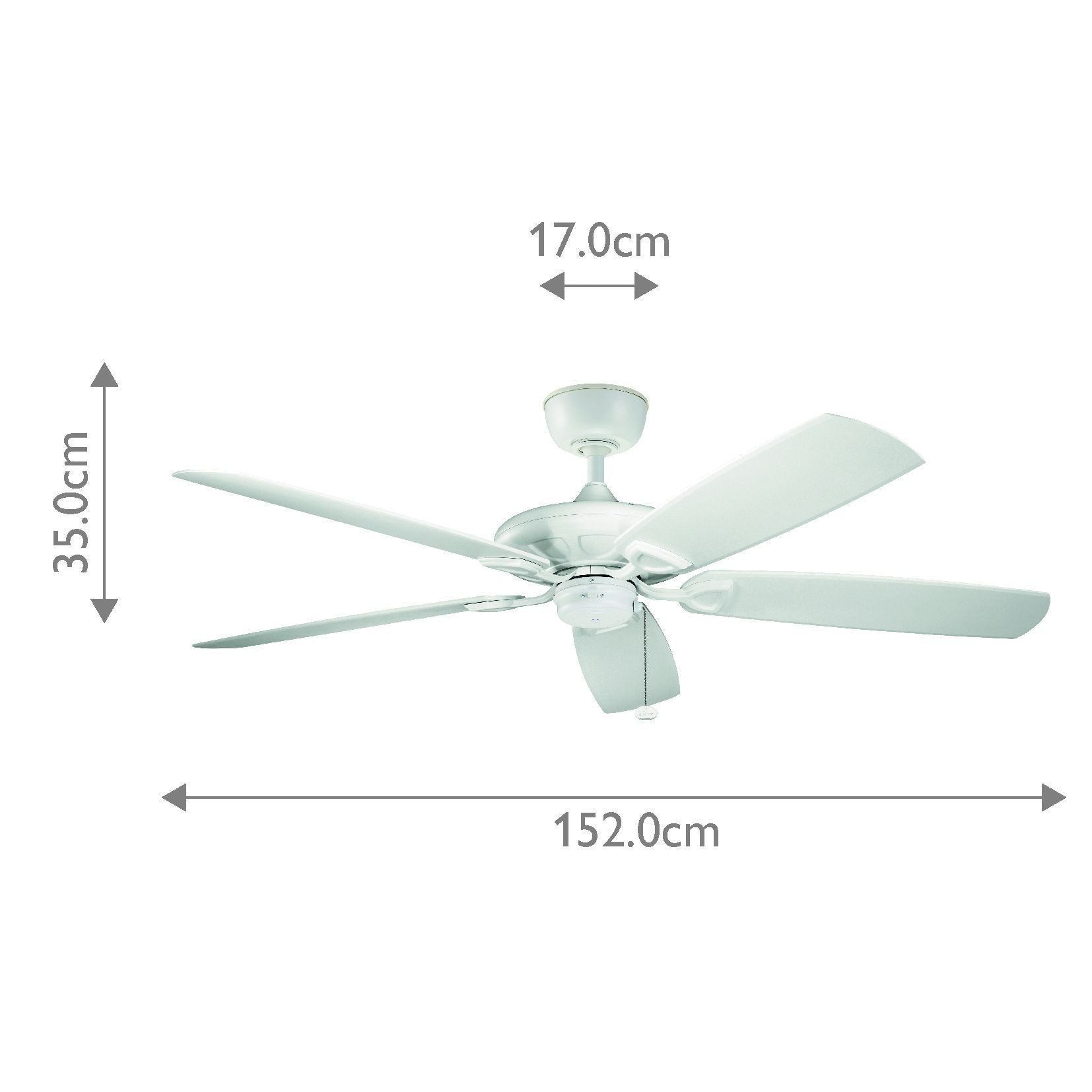 Kevlar - 60 Zoll / 152 cm Ventilator - Mattweiß - Elsteadlighting - KLF - KEVLAR - 60 - WHT