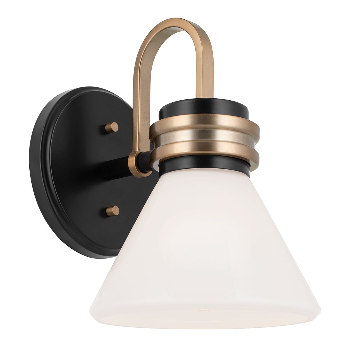 Kichler Farum Wandleuchte, 1 l, Schwarz mit Champagnerbronze - Elsteadlighting - leuchtengrosshandel24