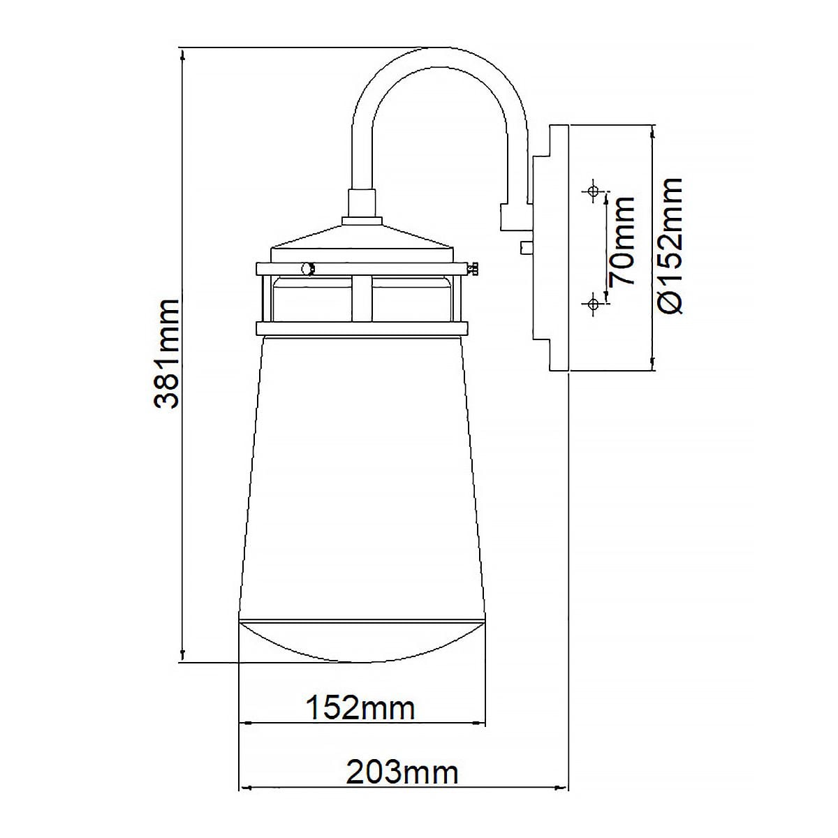 Lyndon 1-flammige mittlere Wandleuchte – Architectural Bronze