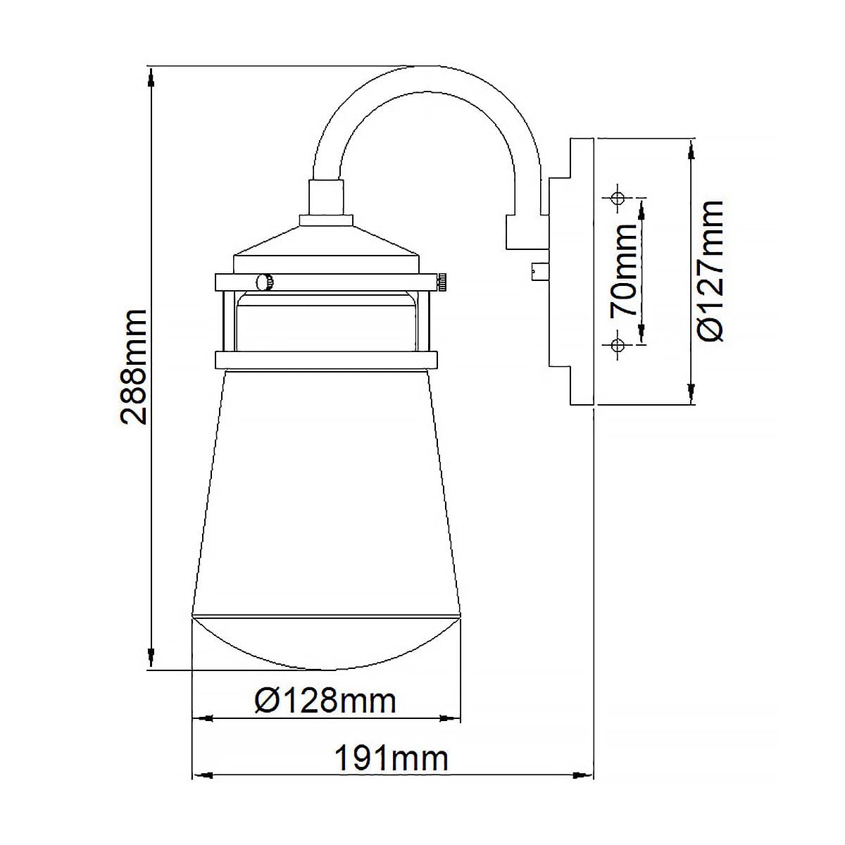 Lyndon 1-flammige kleine Wandleuchte – Architectural Bronze