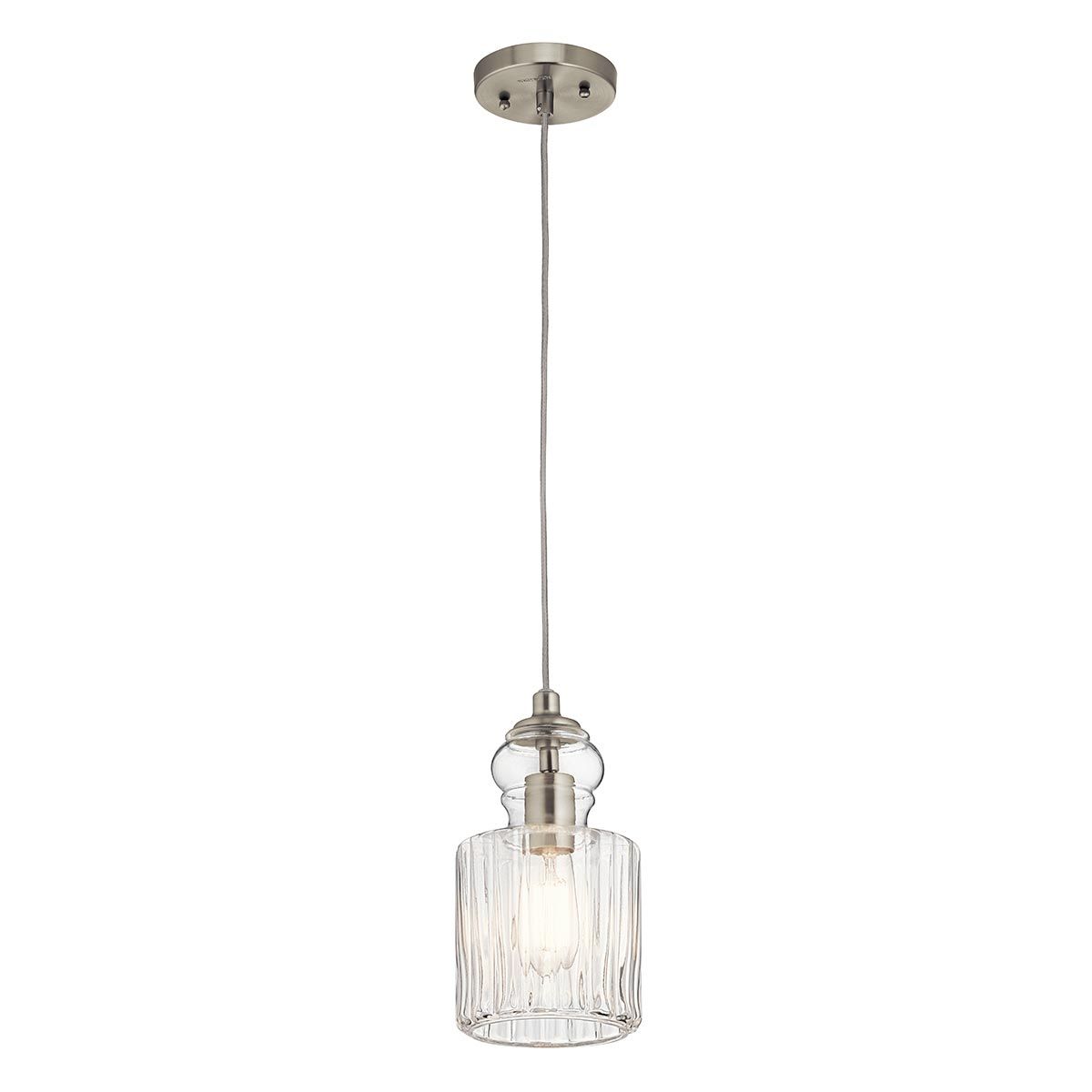 Riviera 1-flammige Pendelleuchte - B - Gebürstetes Nickel
