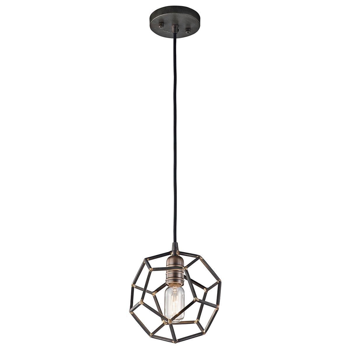 Rocklyn 1-flammige Mini-Pendelleuchte - Rohstahl