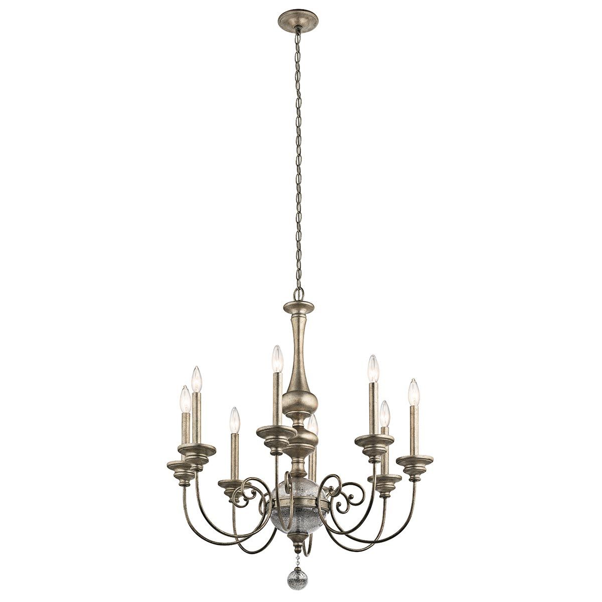Kronleuchter „Rosalie“ mit 8 Lichtern, Sterling-Gold