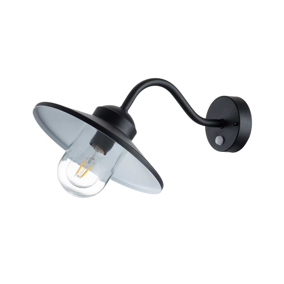 Klampenborg 1 - flammige Wandlaterne mit PIR - Schwarz - Elsteadlighting - KLAMPENBORG - PIR - BK