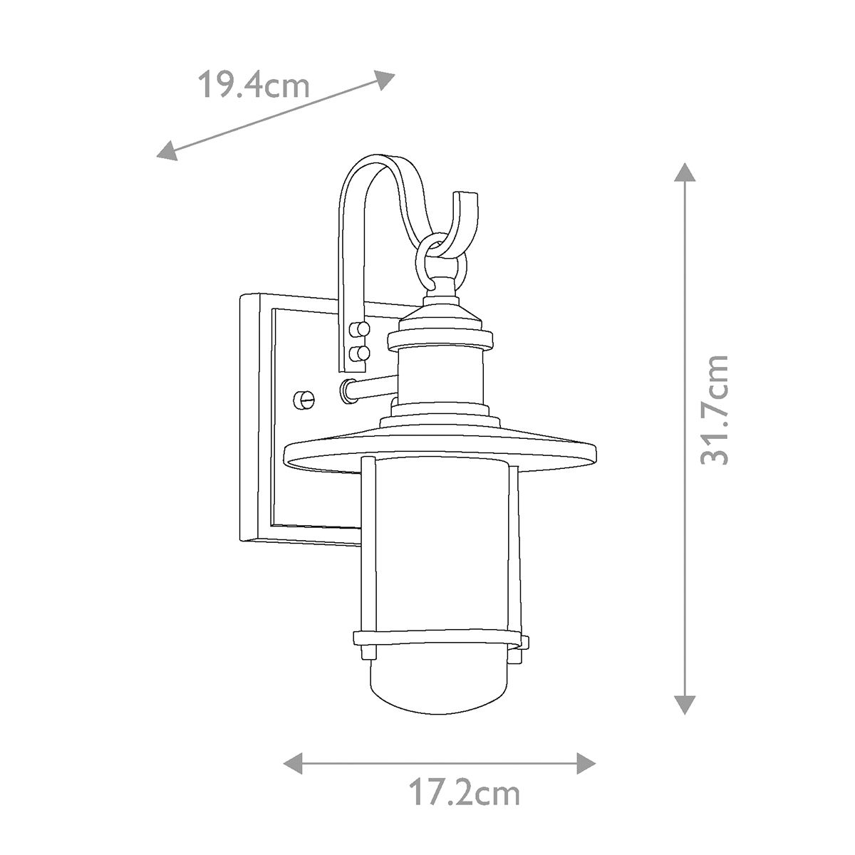 Kleine Wandlaterne von Riverwood – verwittertes Zink - Elsteadlighting - KL - RIVERWOOD2 - S